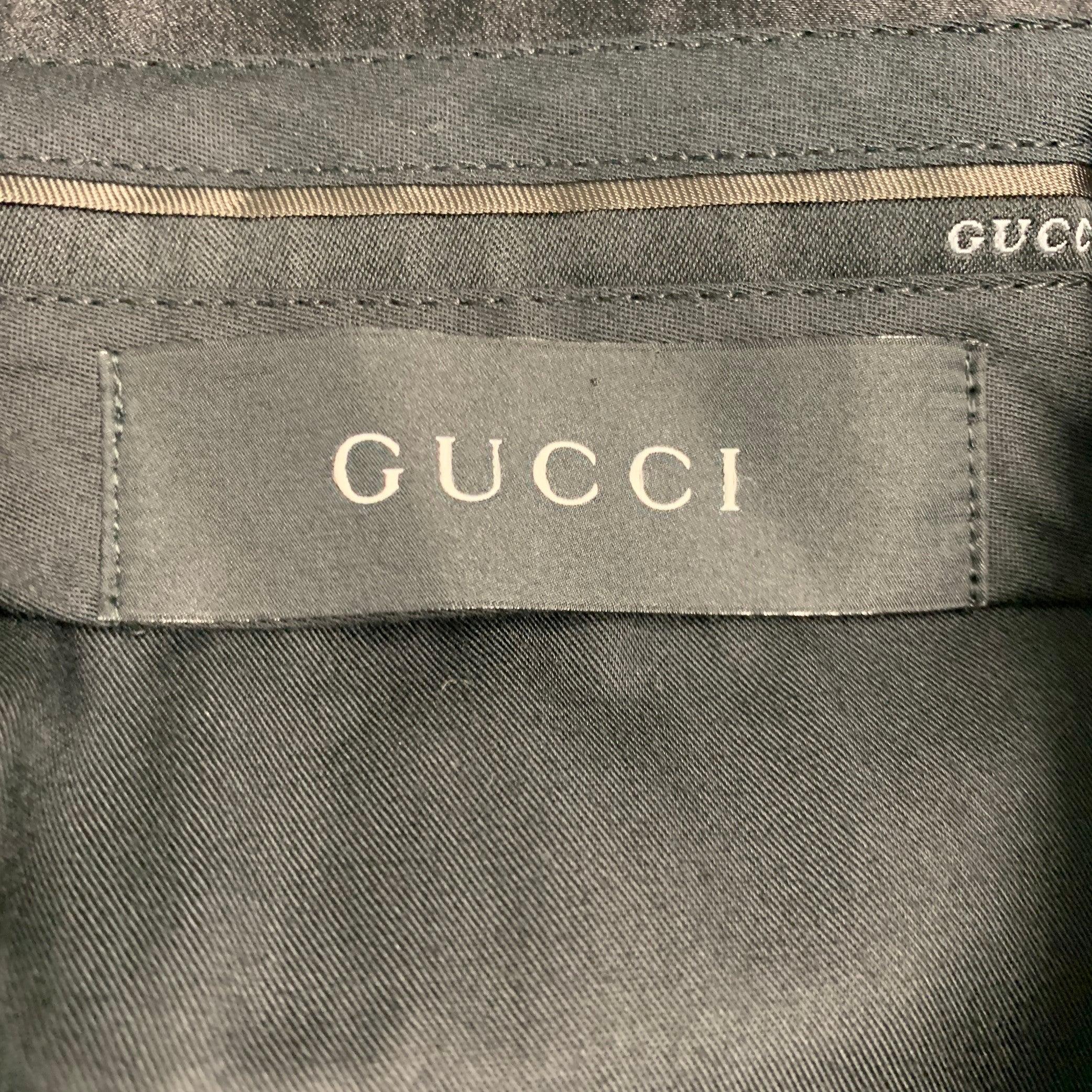Men's GUCCI Size 32 Black Stripe Cotton Silk Tuxedo Dress Pants