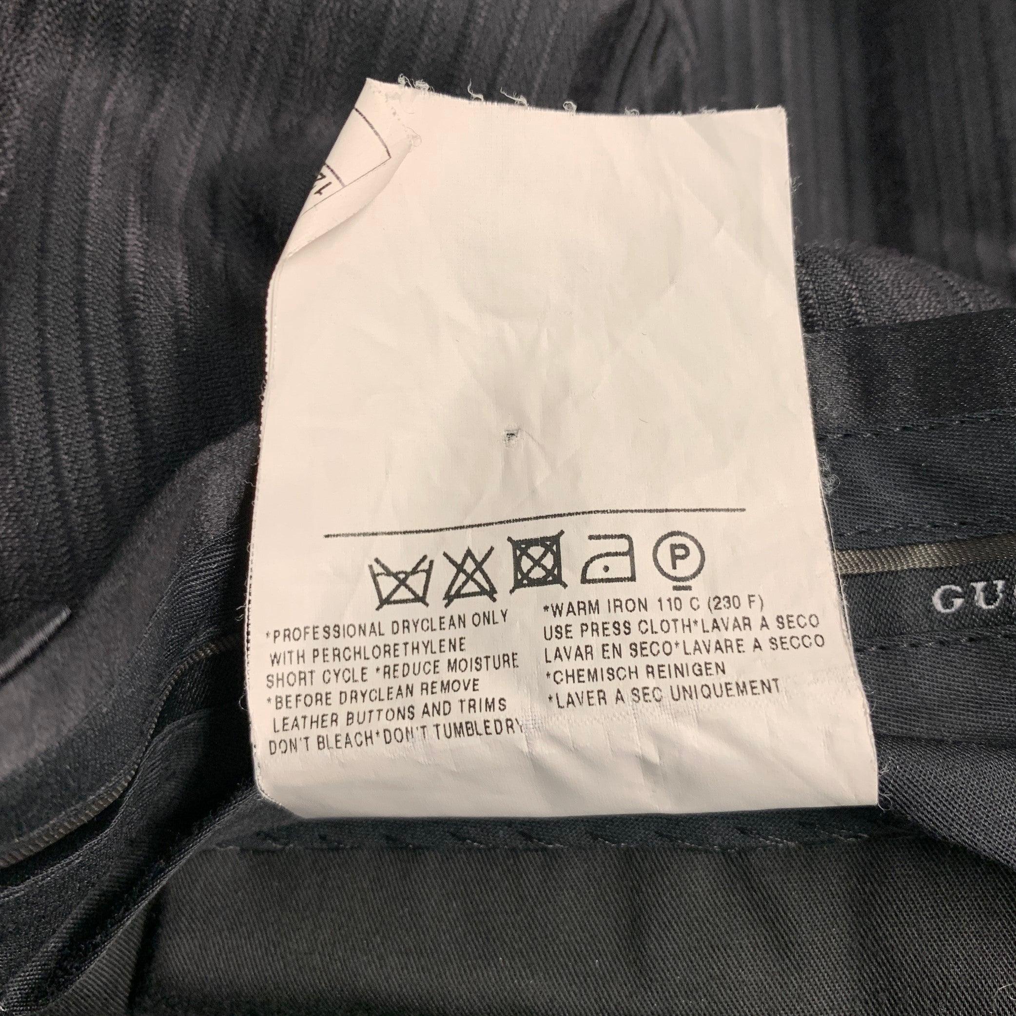 GUCCI Size 32 Black Stripe Cotton Silk Tuxedo Dress Pants 2