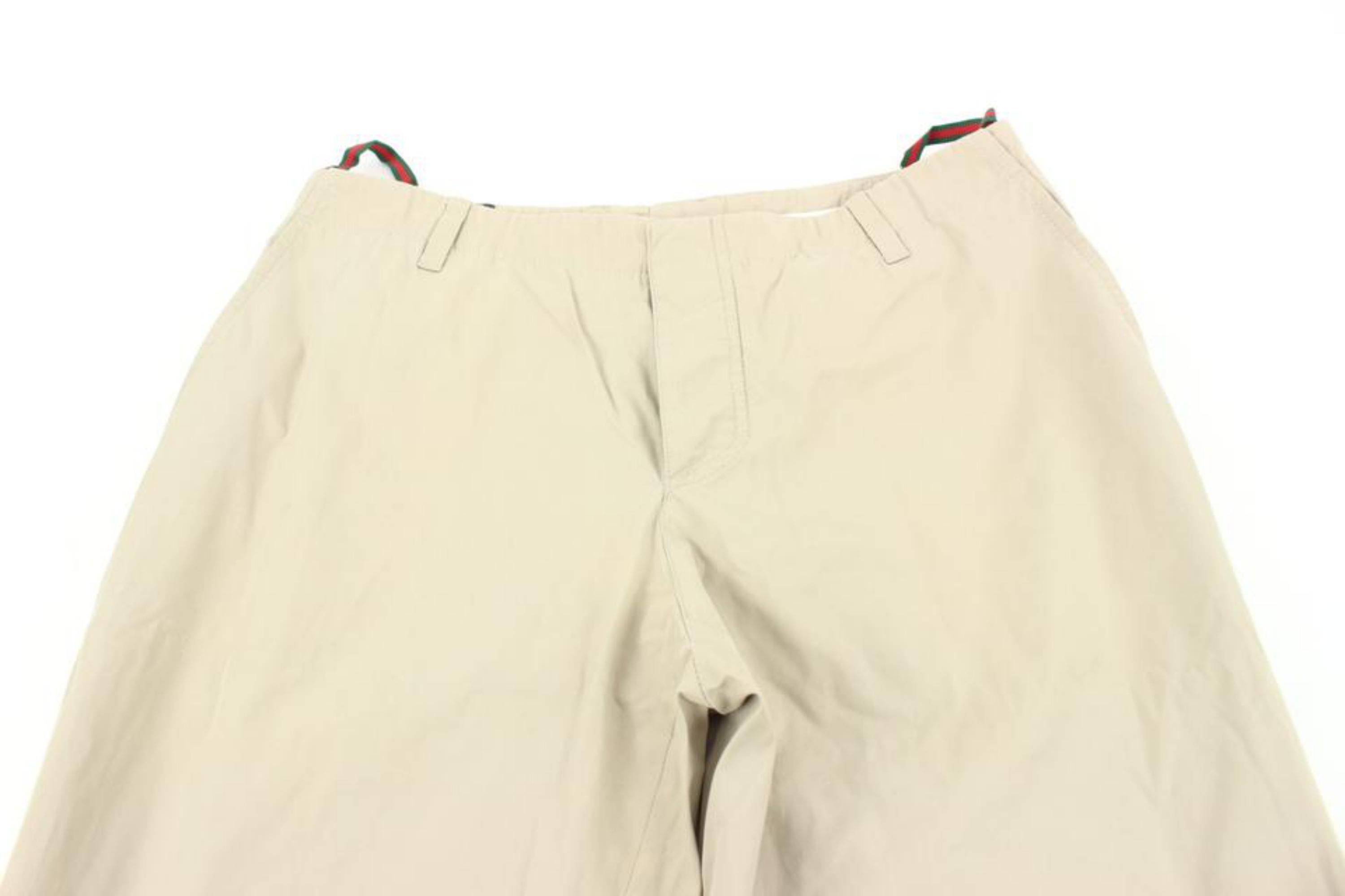 Gucci Size 32 US Web Loop Khaki Beige 125g31 In Excellent Condition For Sale In Dix hills, NY