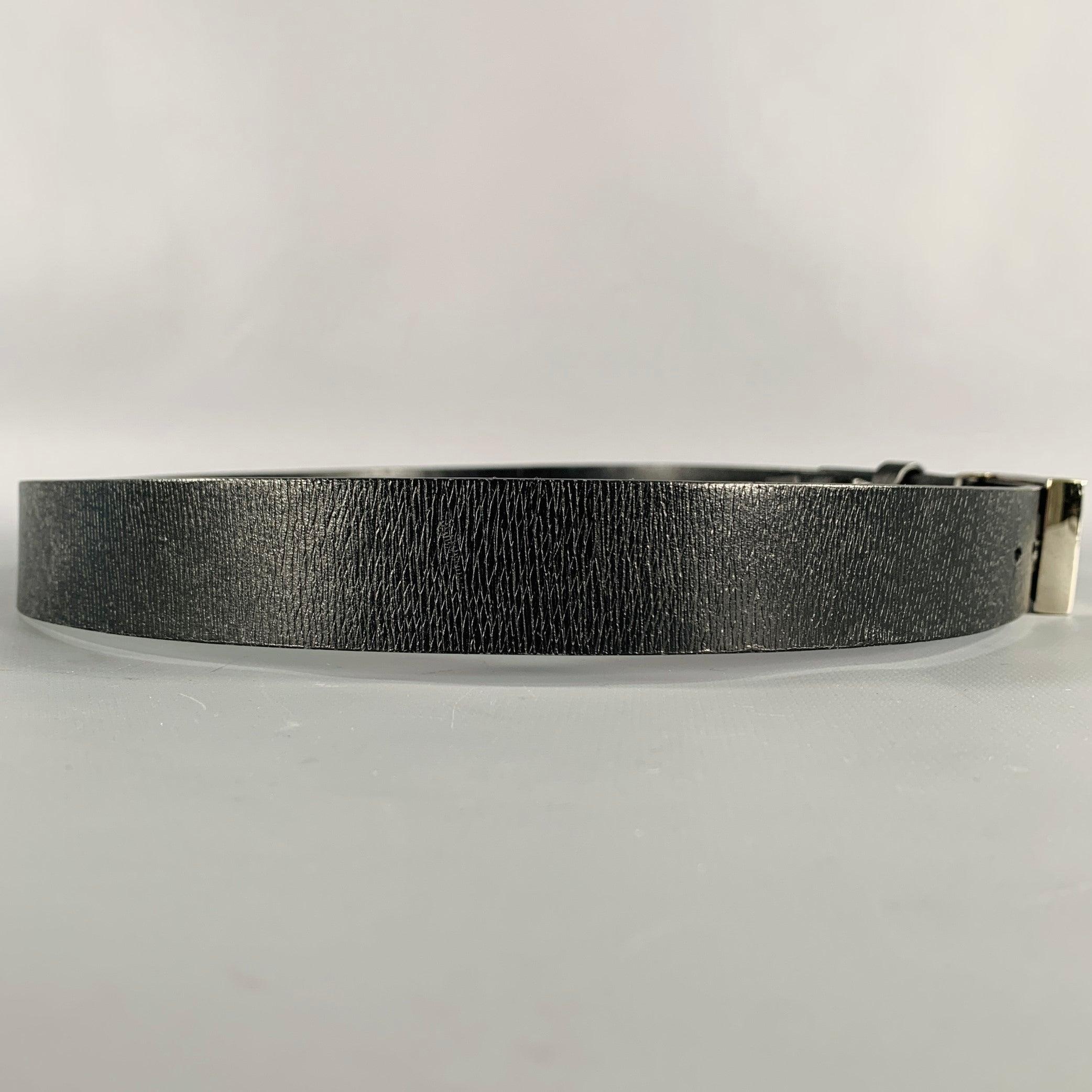 Cinturón de cuero negro plateado GUCCI talla 34 Negro
