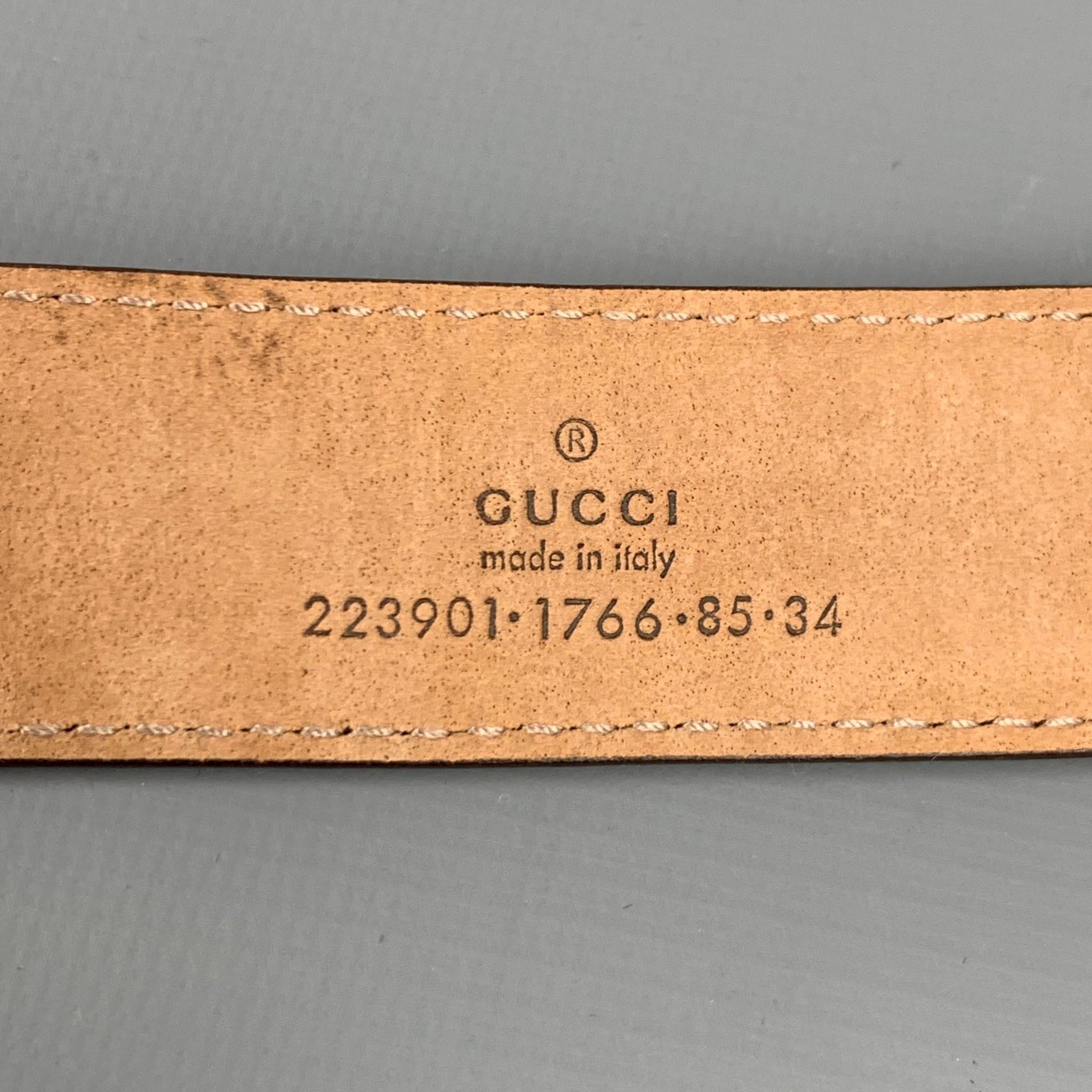 GUCCI Size 34 Brown Alligator Belt In Good Condition In San Francisco, CA