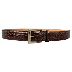 GUCCI Size 34 Brown Alligator Belt