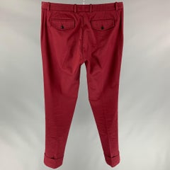 GUCCI Size 34 Burgundy Cuffed Casual Pants