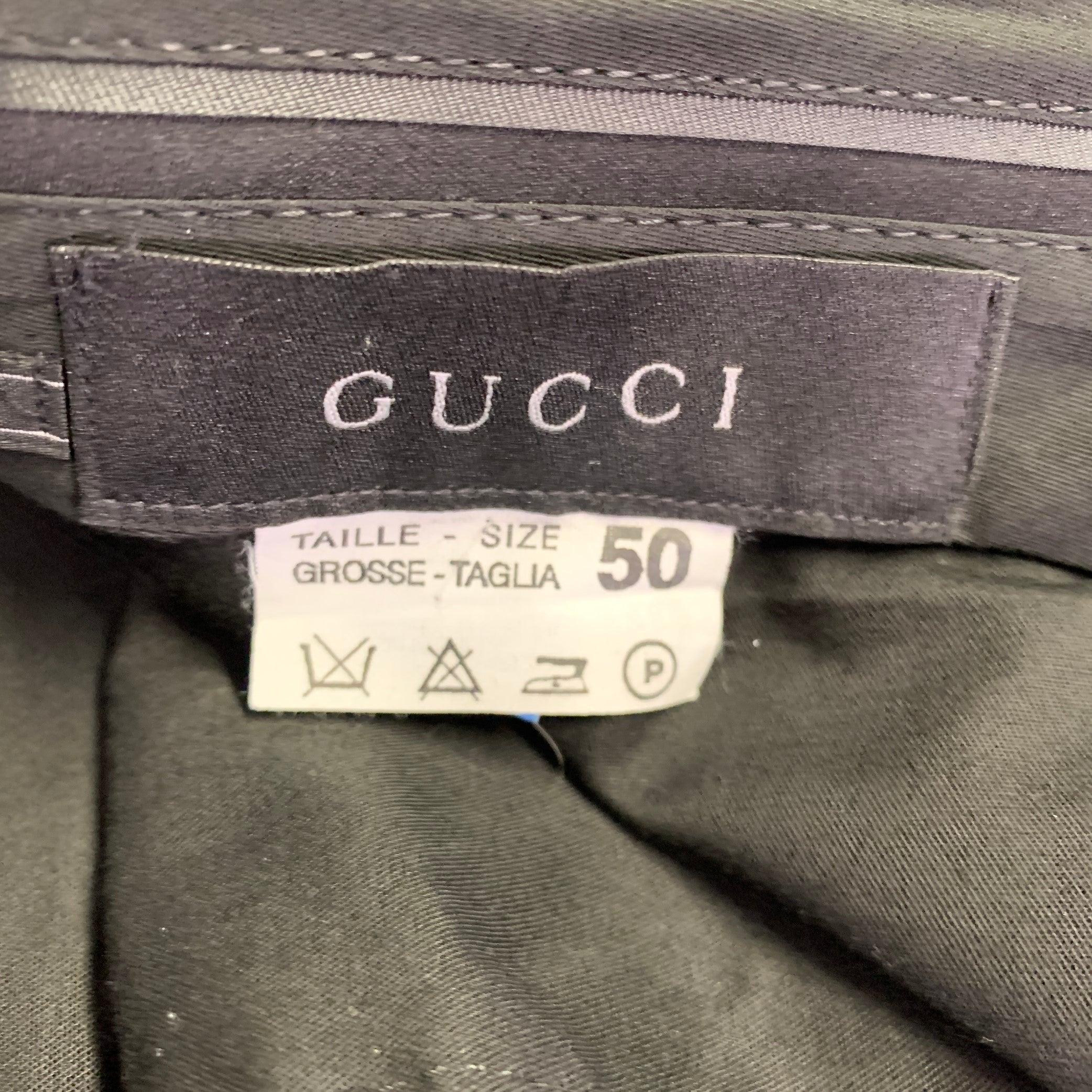 Black GUCCI Size 34 Charcoal Grey Wool Blend Zip Fly Dress Pants