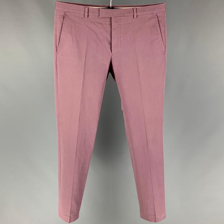GUCCI Size 34 Purple Flat Front Casual Pants For Sale at 1stDibs