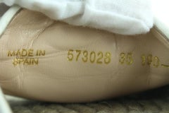 Gucci Size 35 573028 White Marmont Charlotte Espadrille Slide Sandals 112g25