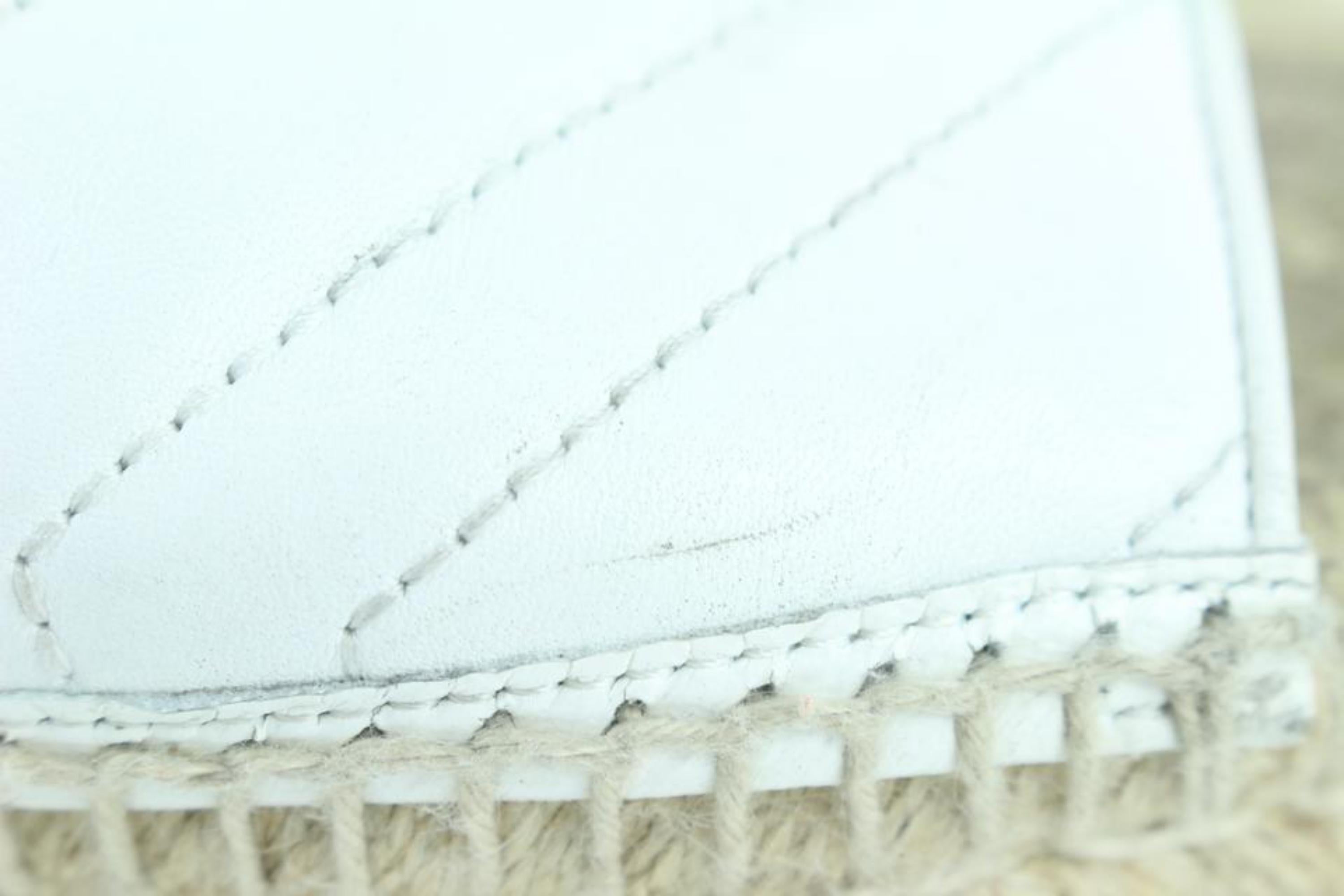Gucci Size 35 573028 White Marmont Charlotte Espadrille Slide Sandals 112g25 For Sale 2