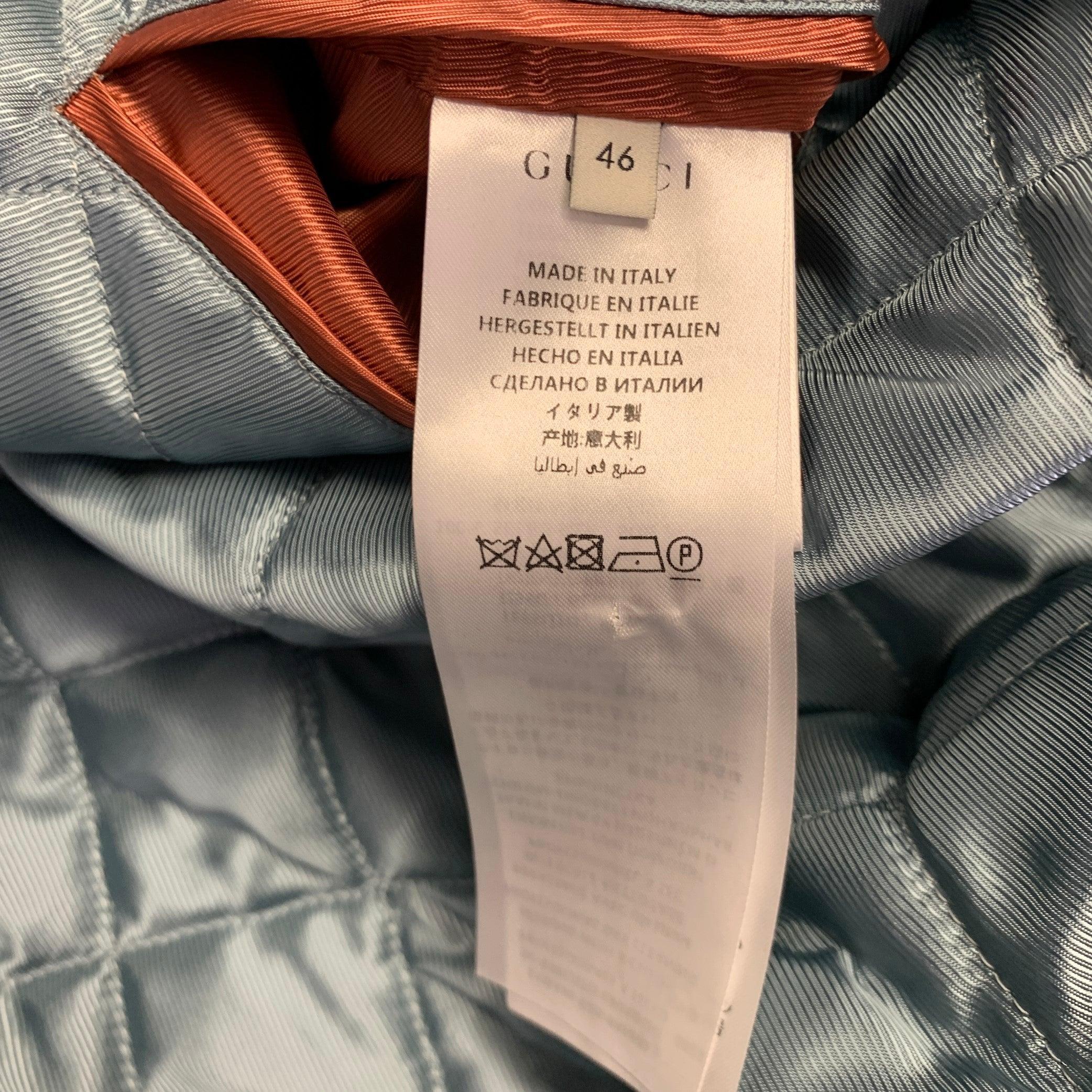 GUCCI Blouson en soie graphique beige multicolore, taille 36 en vente 2