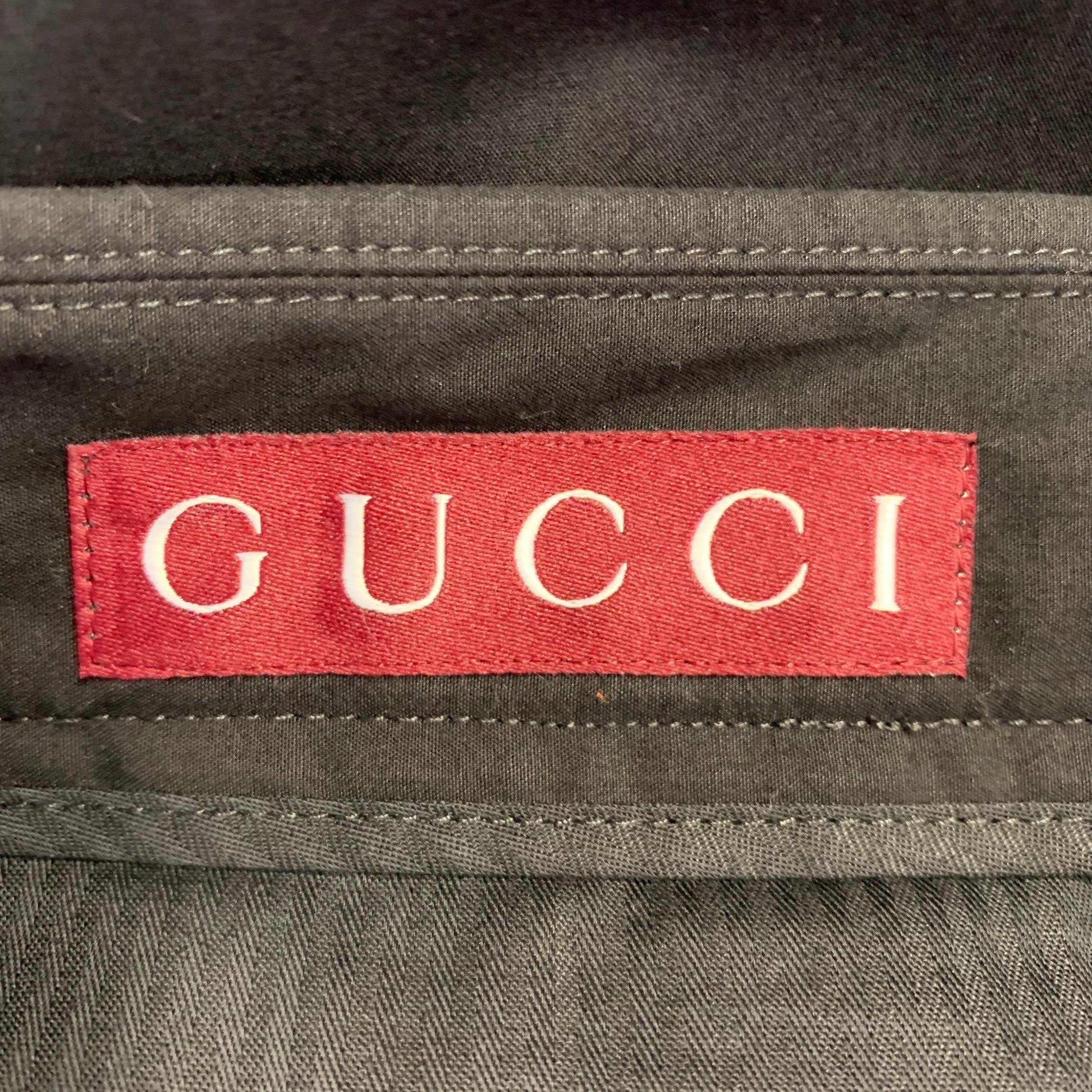 GUCCI Size 36 Black Cotton Flat Front Casual Pants In Good Condition For Sale In San Francisco, CA