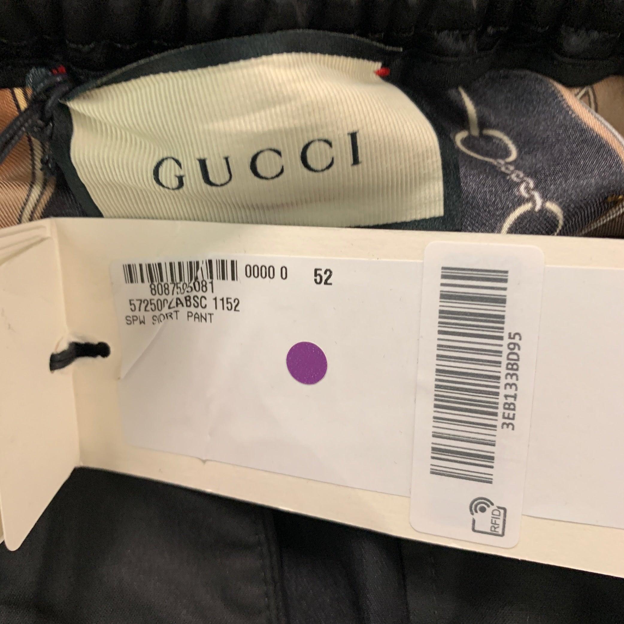 GUCCI Größe 36 Schwarz Gold gestreifte Acetat-Athletik-Shorts mit Streifen im Angebot 1