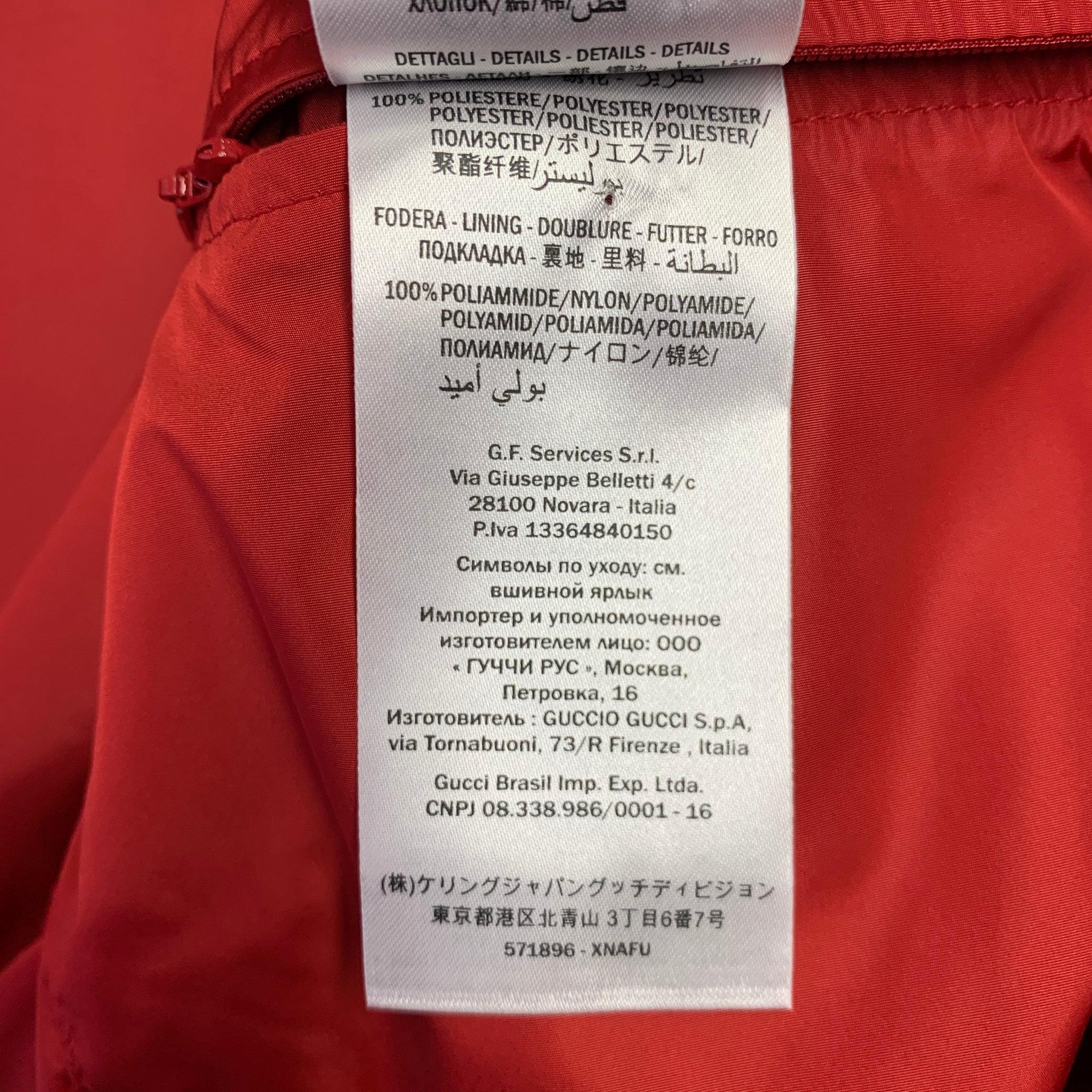 Gucci Taille 36 Black Red Color Block Lambskin Leather Varsity Jacket en vente 4