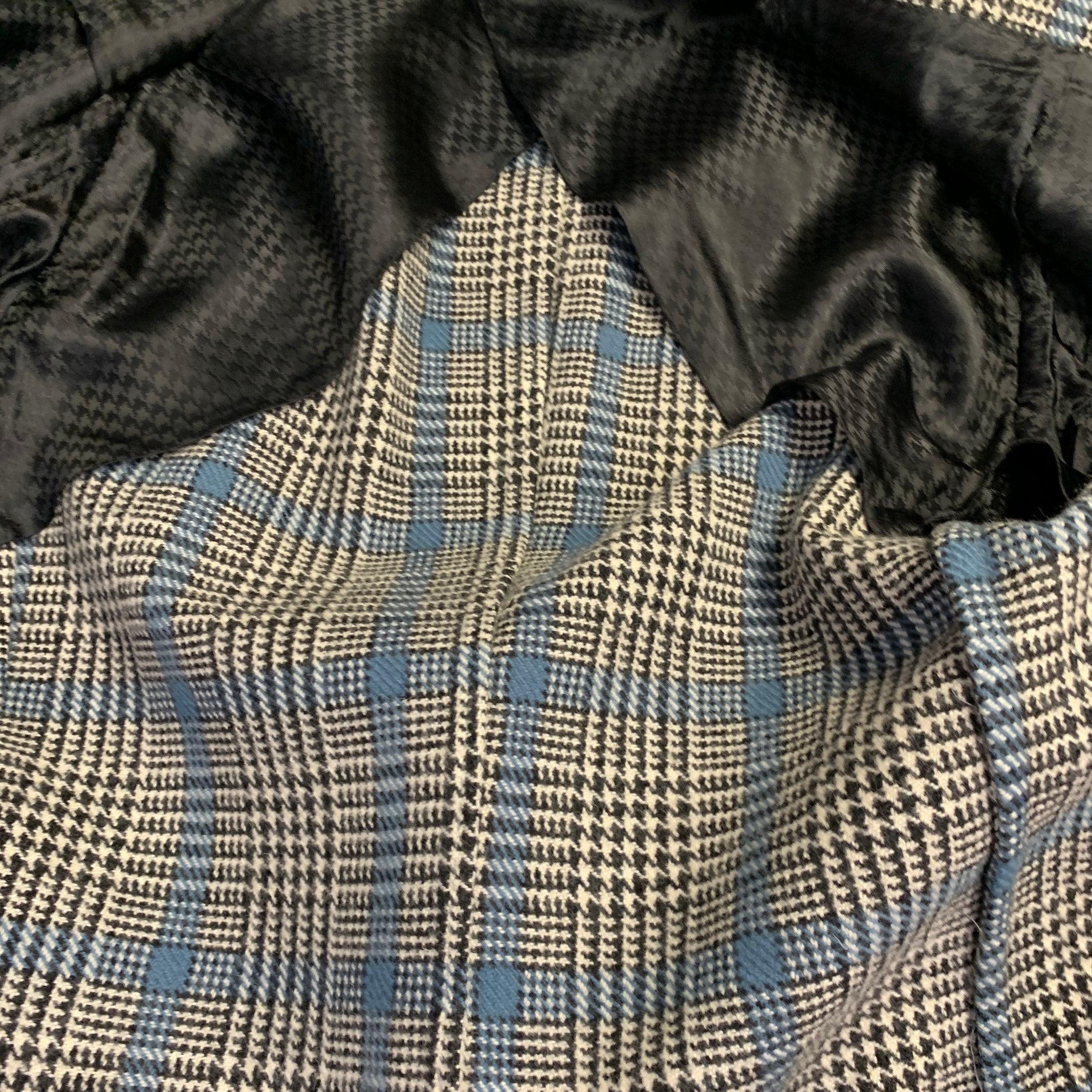 Gucci Taille 38 Costume en laine Glenplaid noir blanc bleu à revers échancré en vente 5