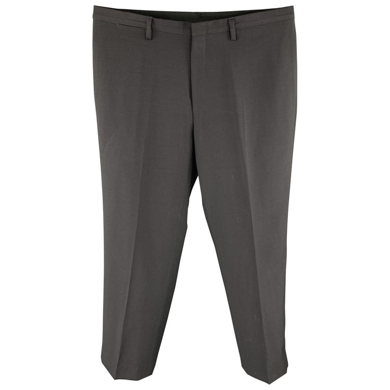 Gucci Size 38 Black Wool Mohair Zip Fly Dress Pants For Sale At 1stdibs