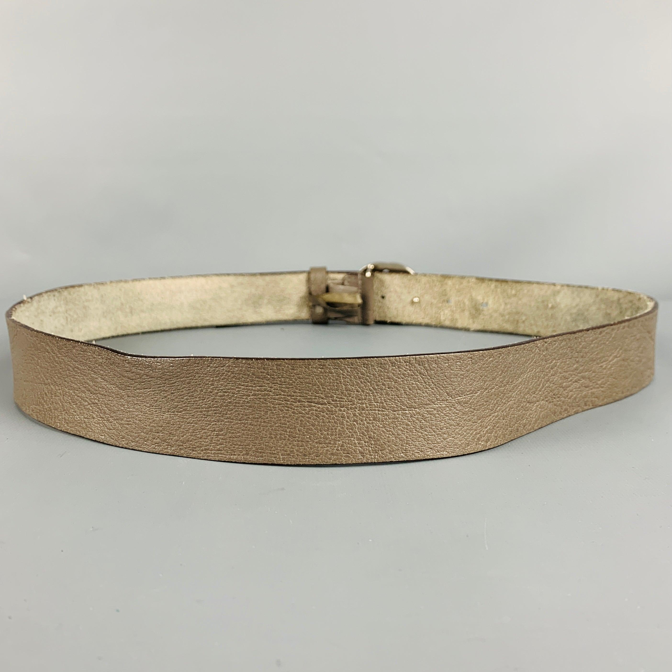 Men's GUCCI Size 38 Grey Silver Monogram Leather Belt For Sale