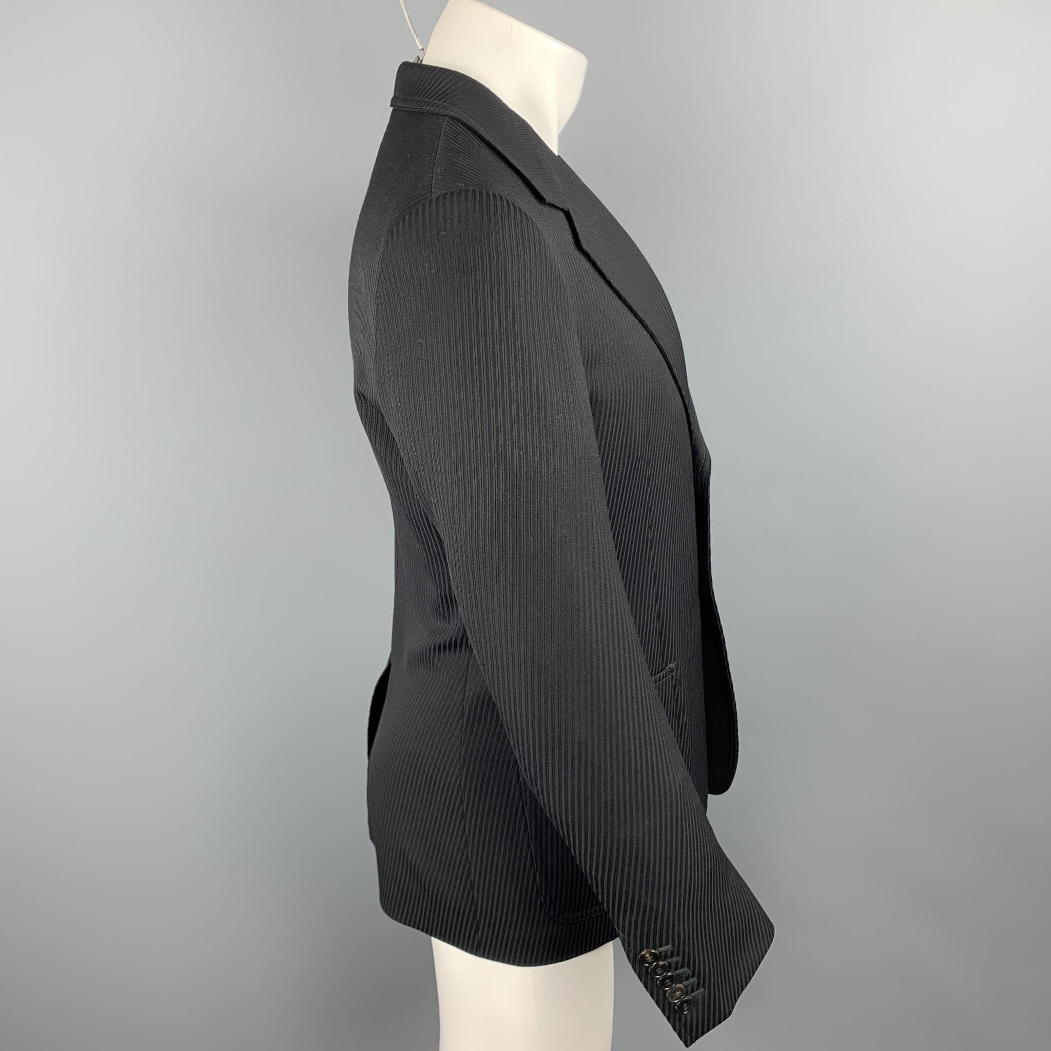 Men's GUCCI Size 38 Regular Black Textured Wool Notch Lapel Sport Coat