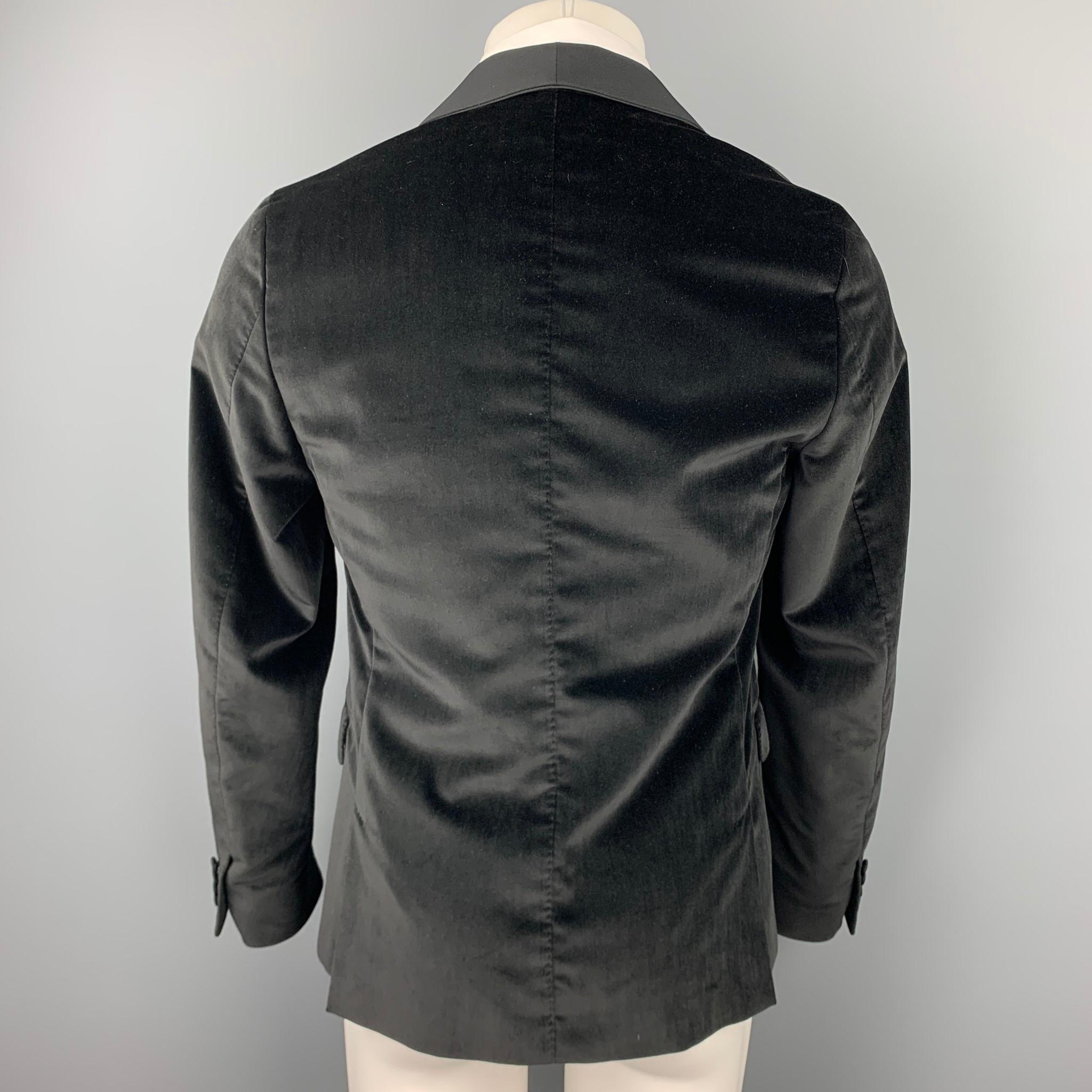 GUCCI Size 38 Regular Black Velvet Shawl Collar Sport Coat In Excellent Condition In San Francisco, CA