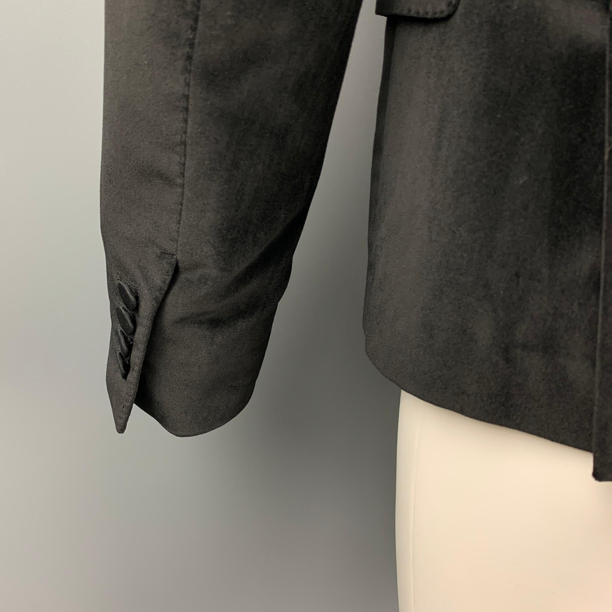 Men's GUCCI Size 38 Regular Black Velvet Shawl Collar Sport Coat