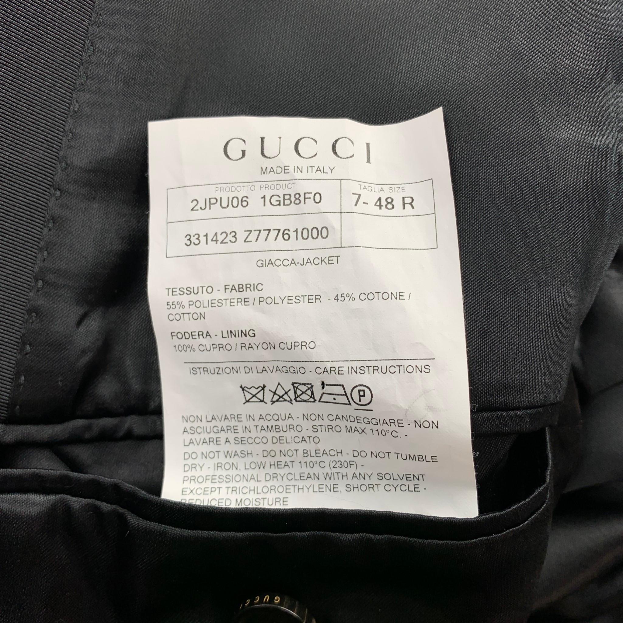 GUCCI Size 38 Regular Black Velvet Shawl Collar Sport Coat 1