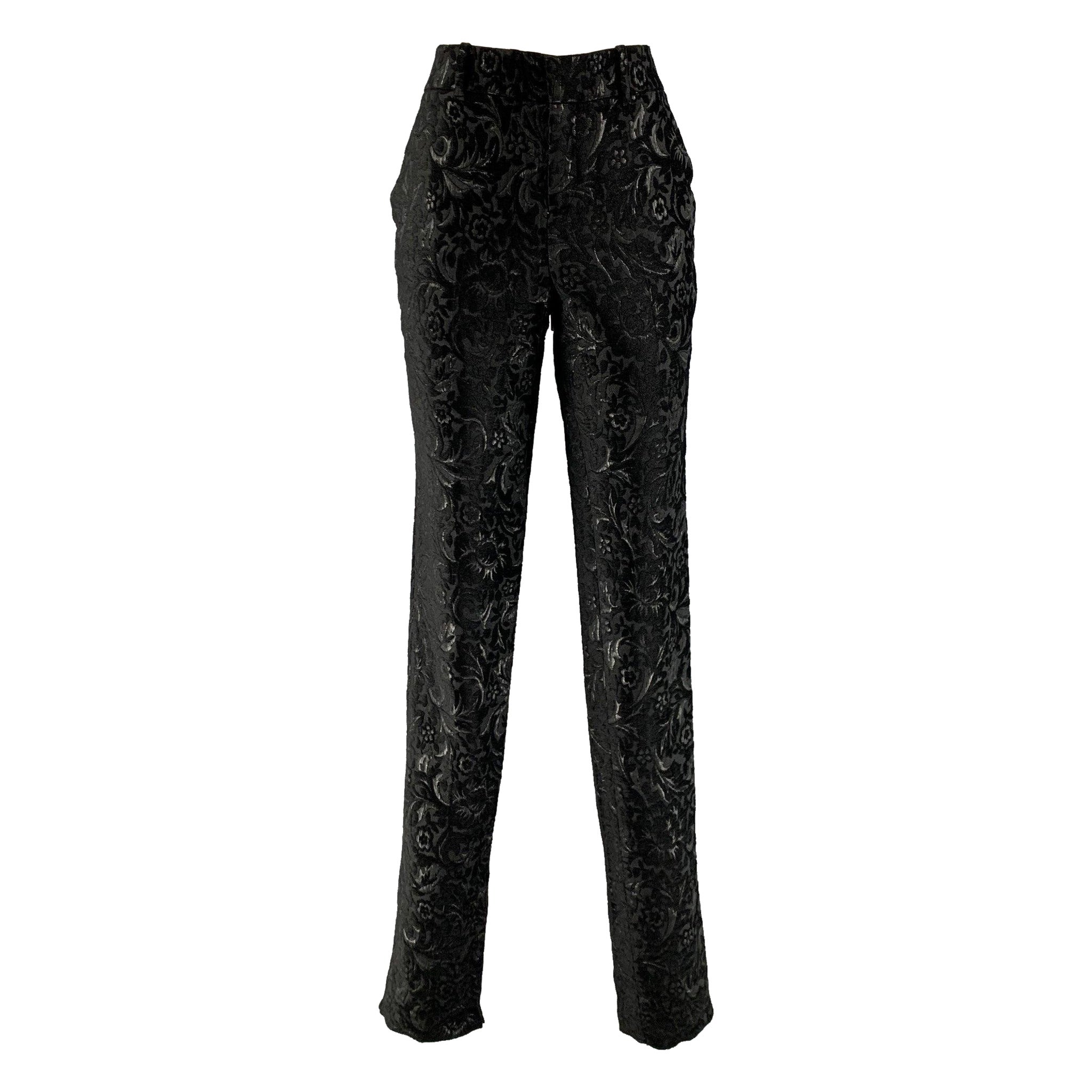 GUCCI Pantalones de vestir de tiro bajo en mezcla de rayón negro talla 4