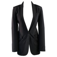 GUCCI Size 4 Black Silk Shawl Collar Jacket Blazer