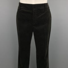 GUCCI Size 4 Brown Cotton Velvet Straight Leg Dress Pants