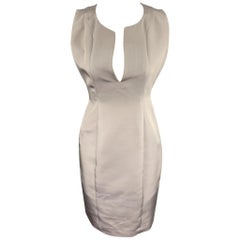 GUCCI Size 4 Gray Silk / Nylon Sleeveless Shift Dress