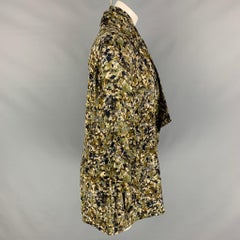 GUCCI Size 4 Olive Green & Brown Silk Print Bow Blouse