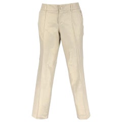 GUCCI Size 4 Silver Cotton Silk Low Back Dress Pants GUCCI Size 4 Silver Cotton Silk Low Back Dress Pants