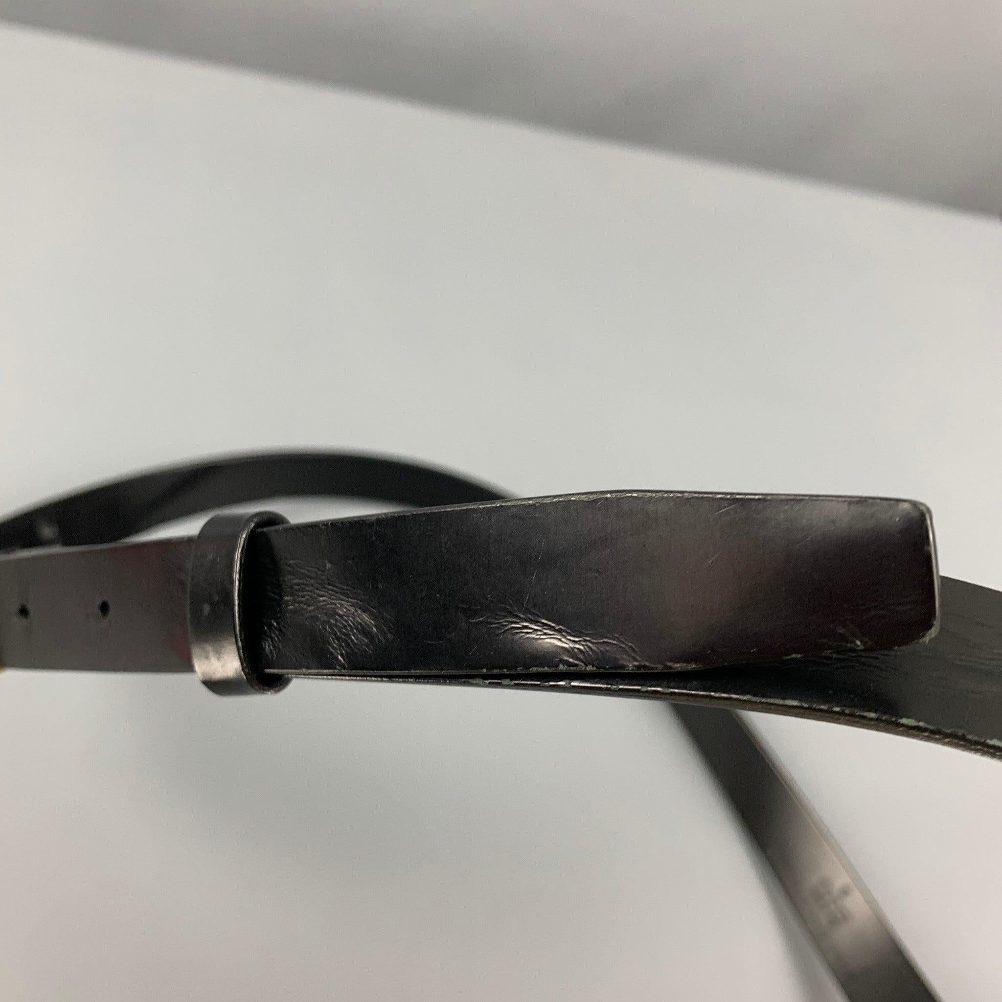 GUCCI Size 40 Black Leather Belt For Sale 2