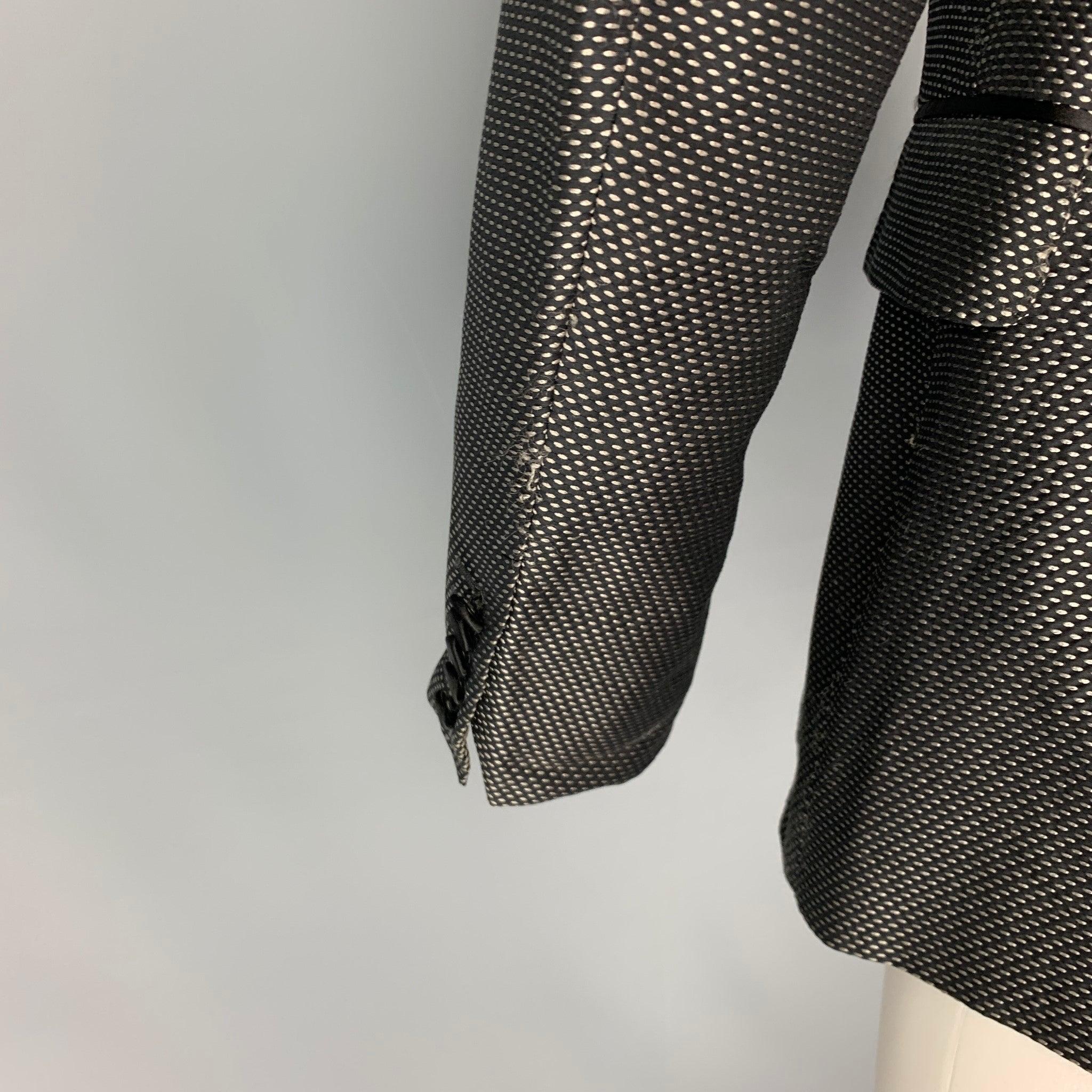 Men's GUCCI Size 40 Grey Black Textured Rayon Blend Shawl Collar Sport Coat