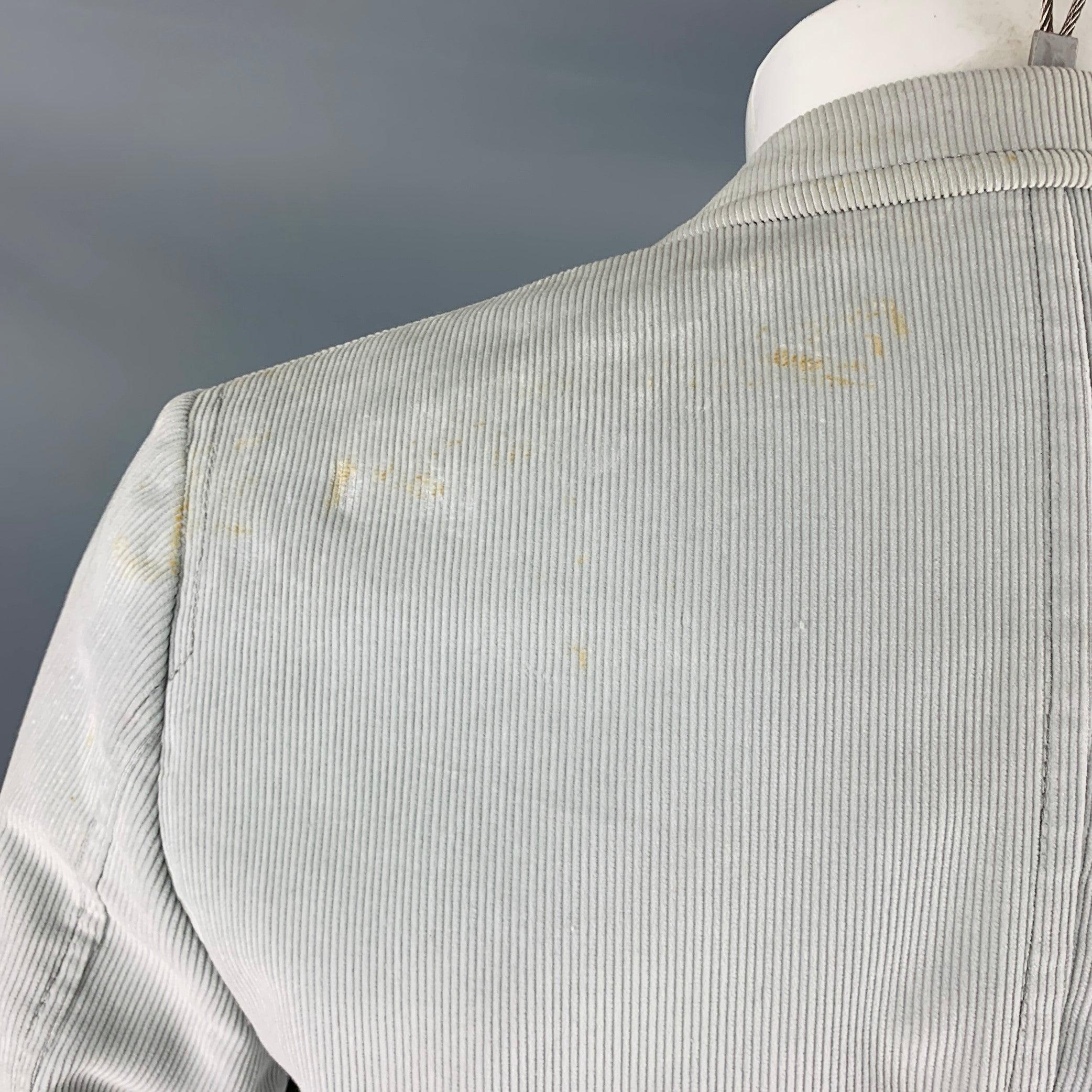 GUCCI Size 40 Grey Corduroy Cotton Peak Lapel Sport Coat In Good Condition In San Francisco, CA
