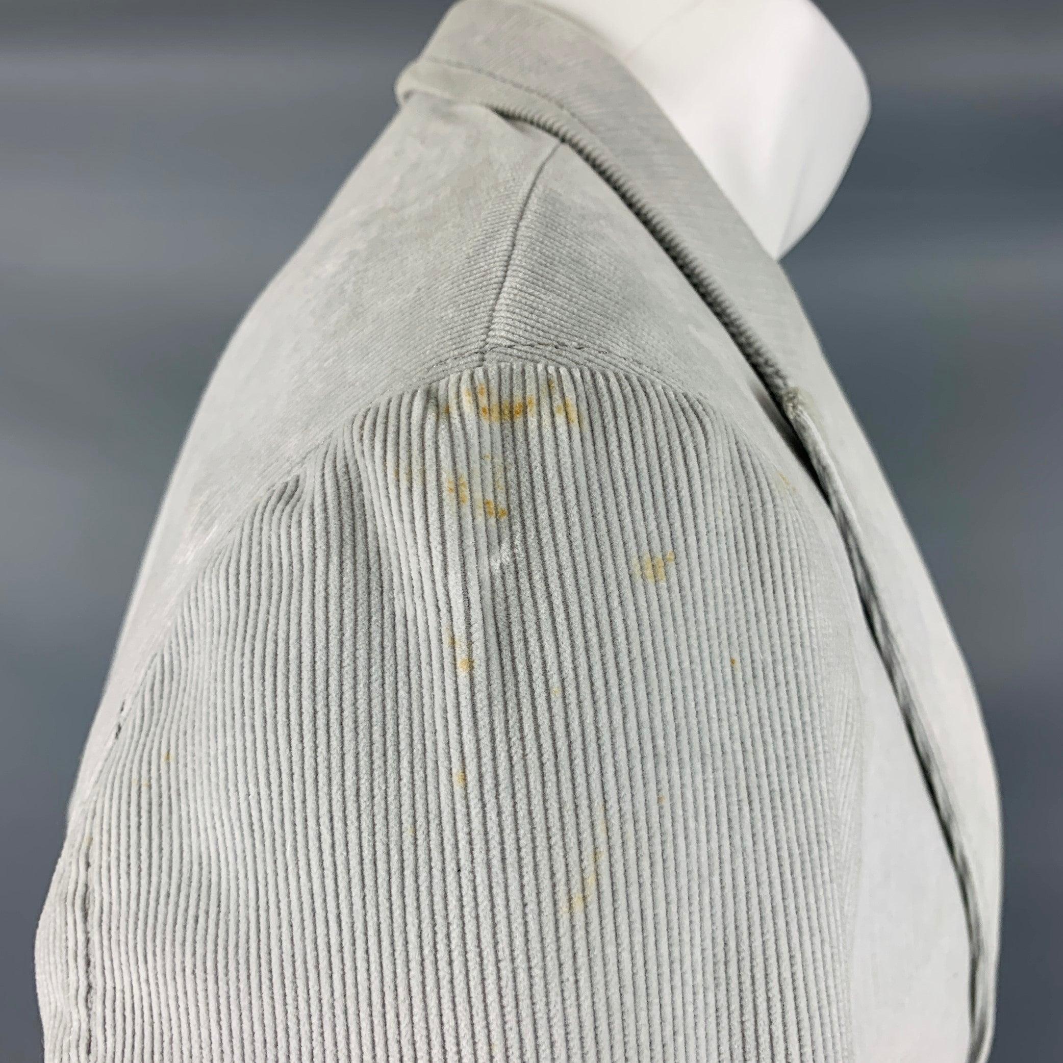 GUCCI Size 40 Grey Corduroy Cotton Peak Lapel Sport Coat 3
