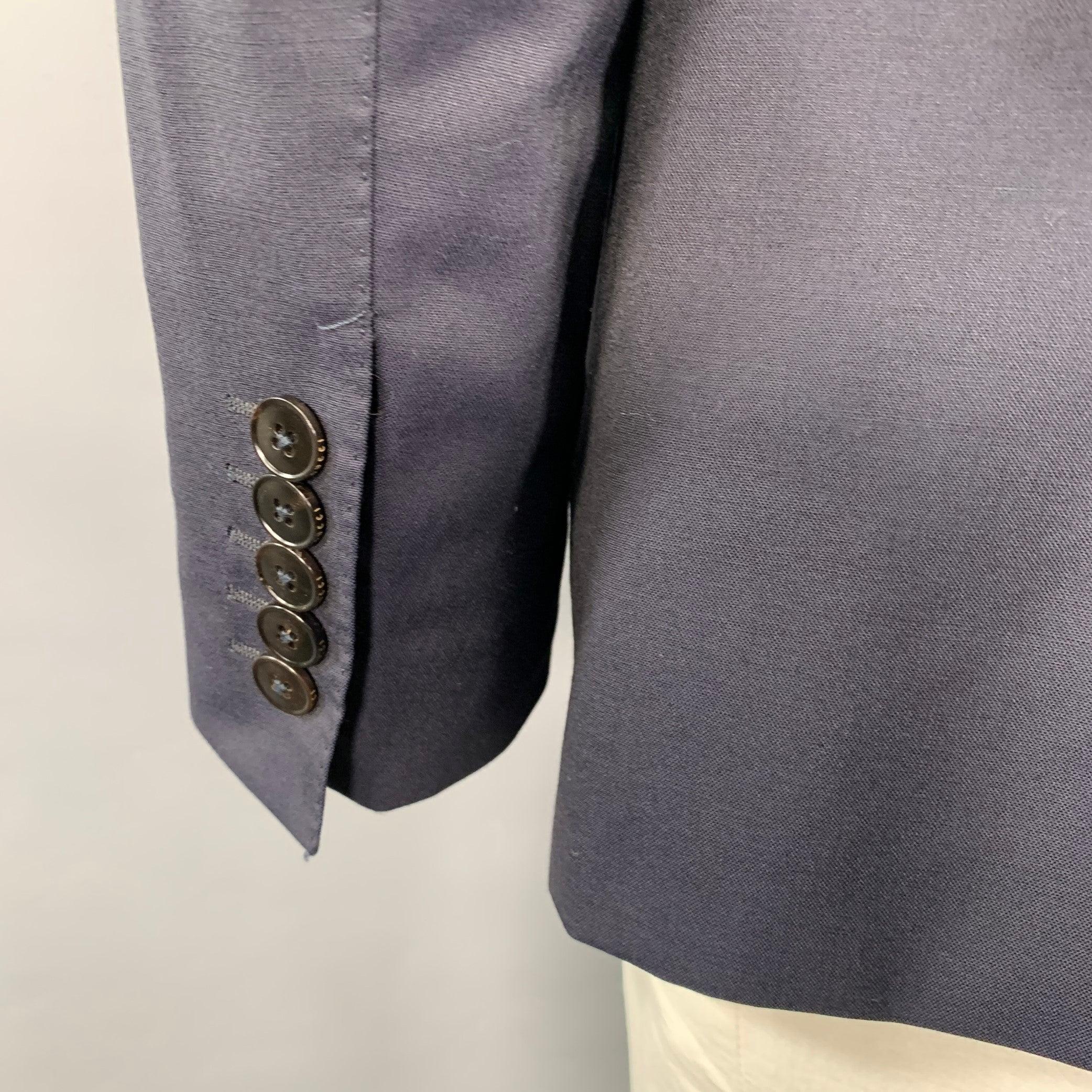 GUCCI Size 42 Long Navy Wool Single Breasted Sport Coat In Excellent Condition In San Francisco, CA