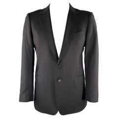GUCCI Size 42 Navy Solid Wool Notch Lapel Sport Coat