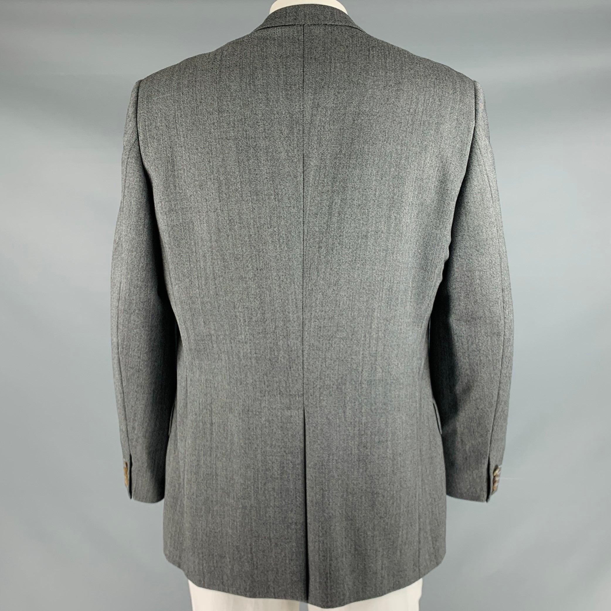 Men's GUCCI Size 44 Black Grey Nailhead Wool Mohair Single Breasted Sport Coat For Sale