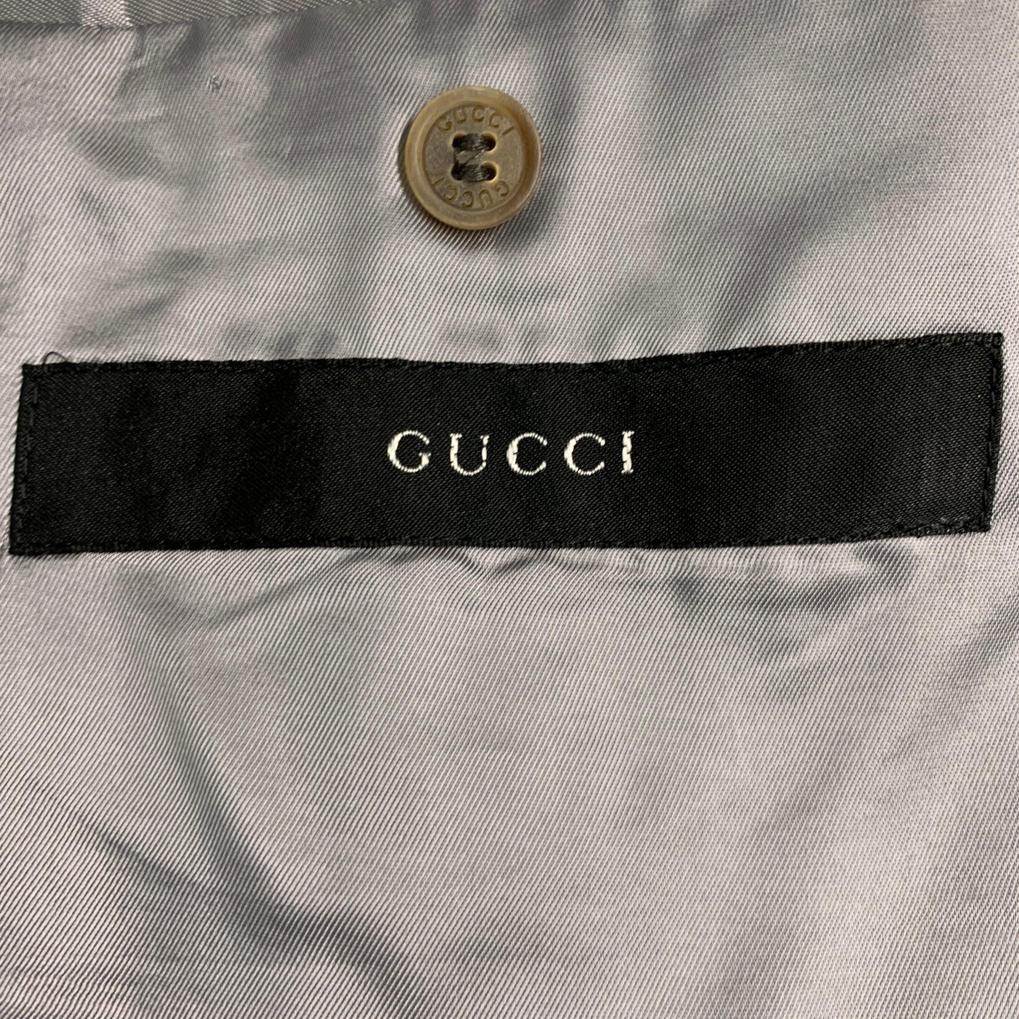 GUCCI Size 44 Black Grey Nailhead Wool Mohair Single Breasted Sport Coat For Sale 2
