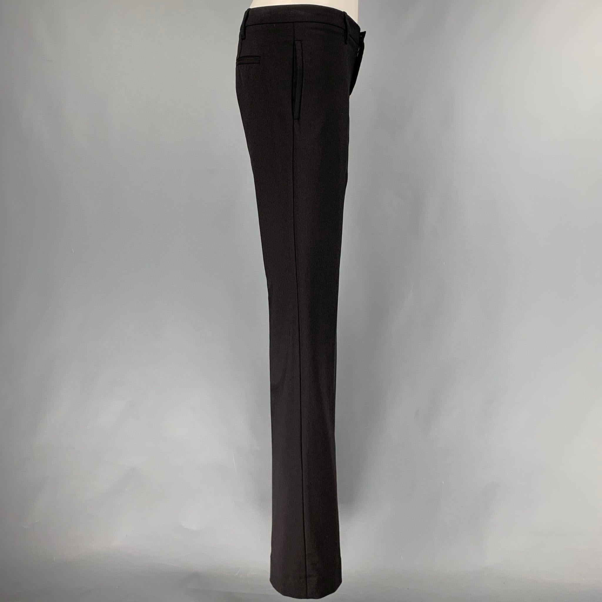 GUCCI Size 6 Black Polyamide Elastane Flat Front Dress Pants In Good Condition For Sale In San Francisco, CA