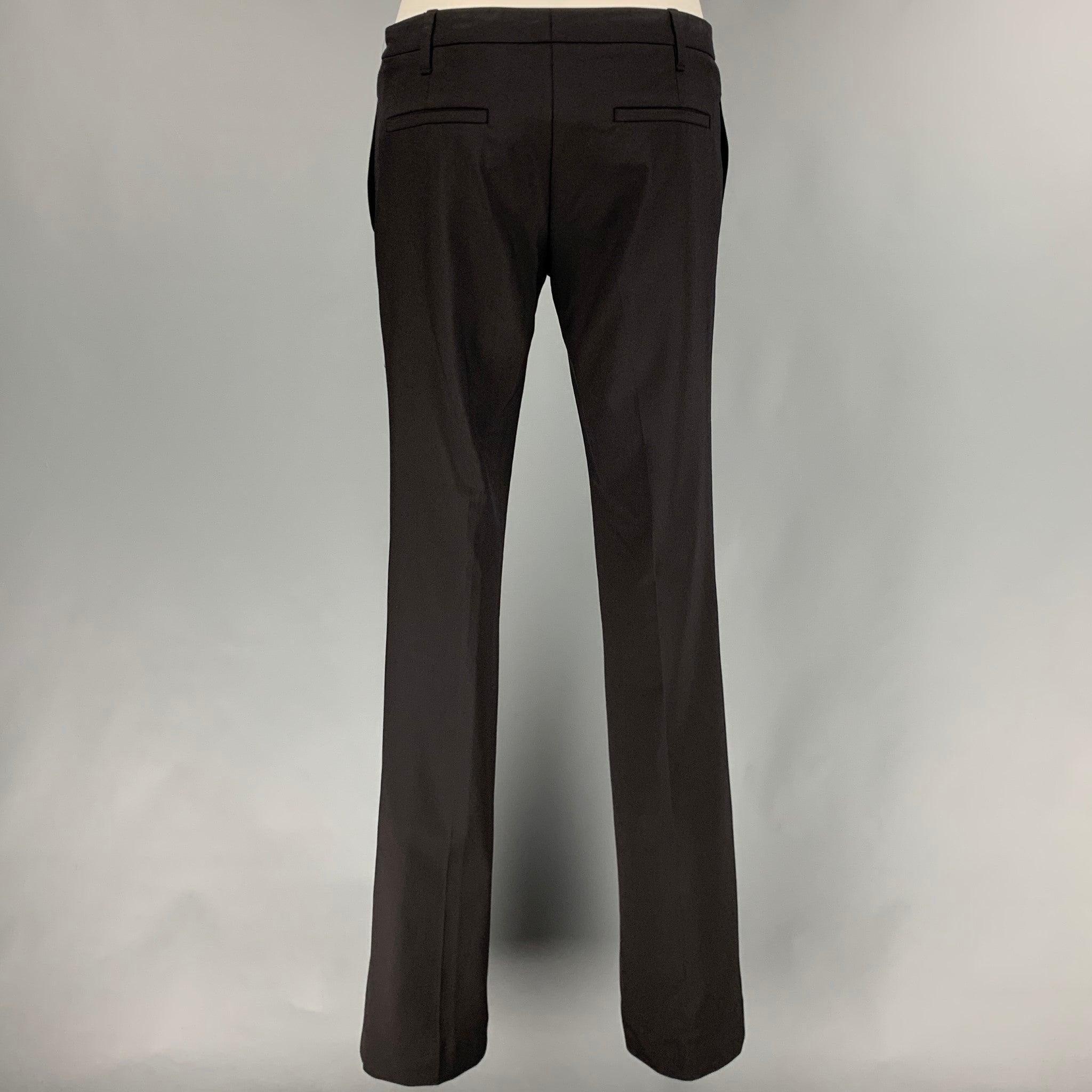 Women's GUCCI Size 6 Black Polyamide Elastane Flat Front Dress Pants For Sale
