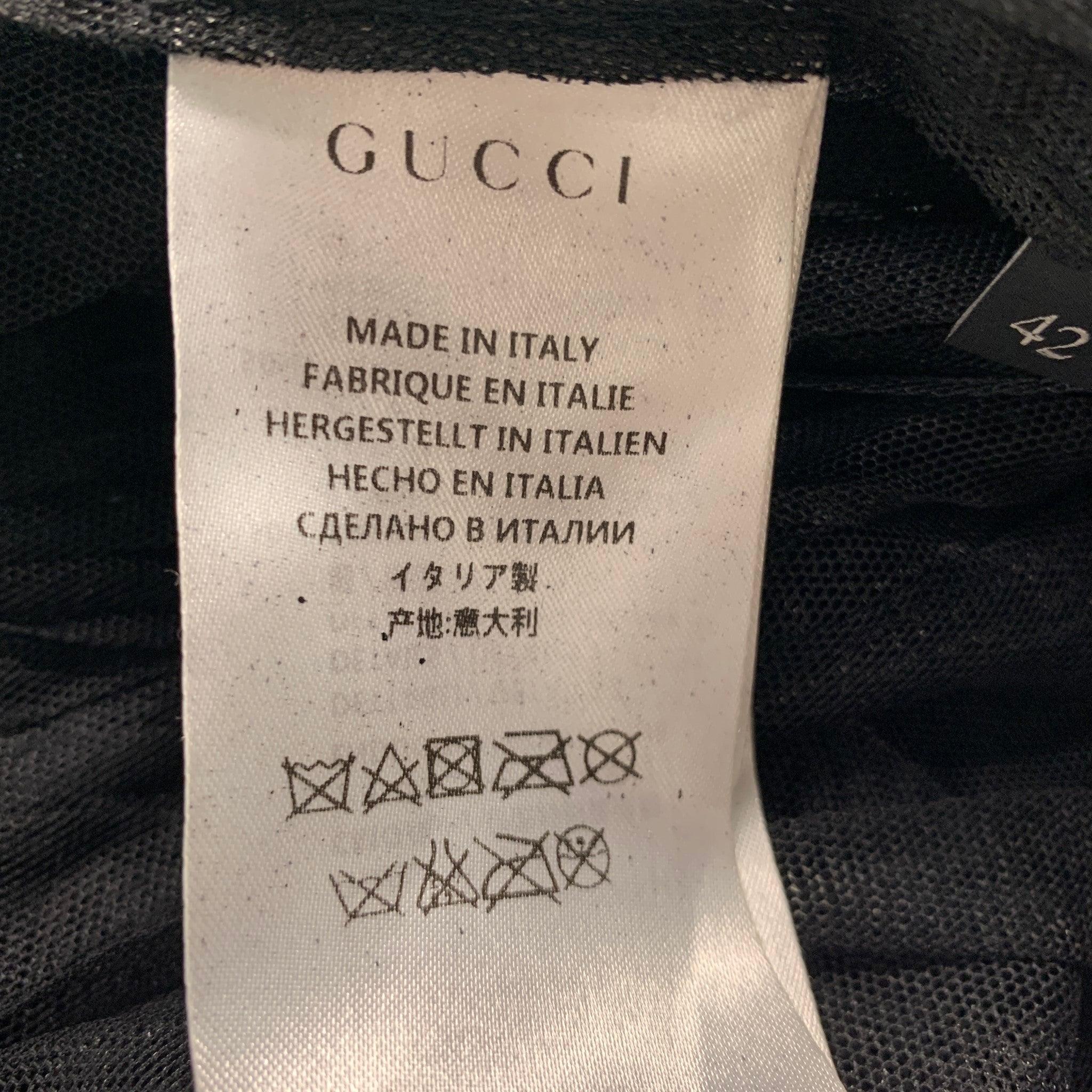 GUCCI Size 6 Black Polyester Pleated A-Line Dress For Sale 3
