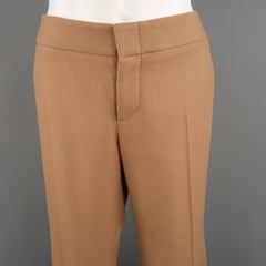 GUCCI Size 6 Camel Wool / Cashmere Flared Dress Pants