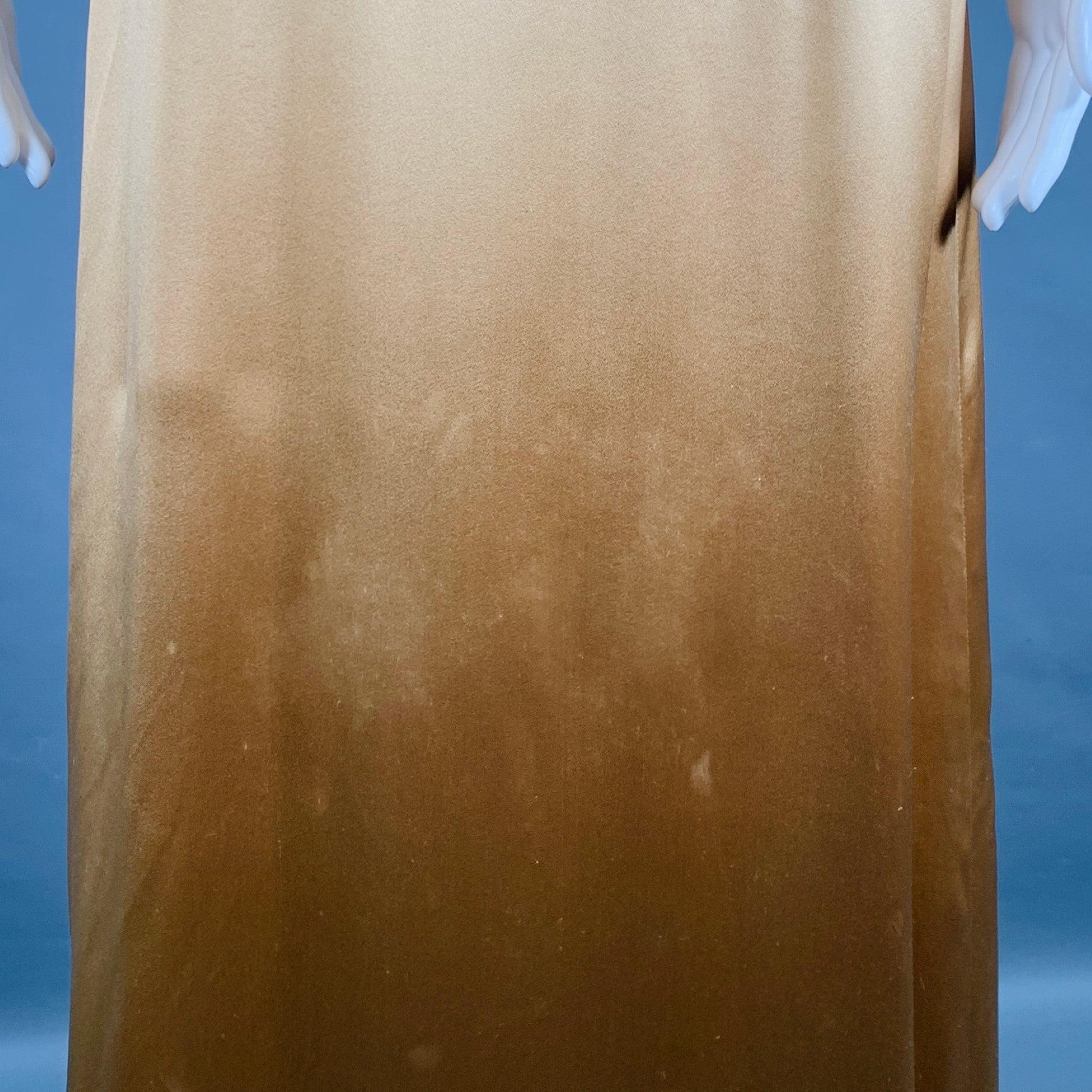 GUCCI Size 6 Gold Silk Ruched Short Sleeve Long Evening Gown 1