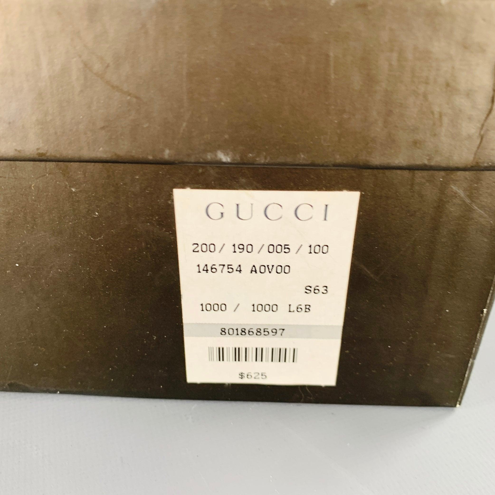 GUCCI Size 6 Guccissima Black Leather Embossed Monogram Side Zipper Boots For Sale 6