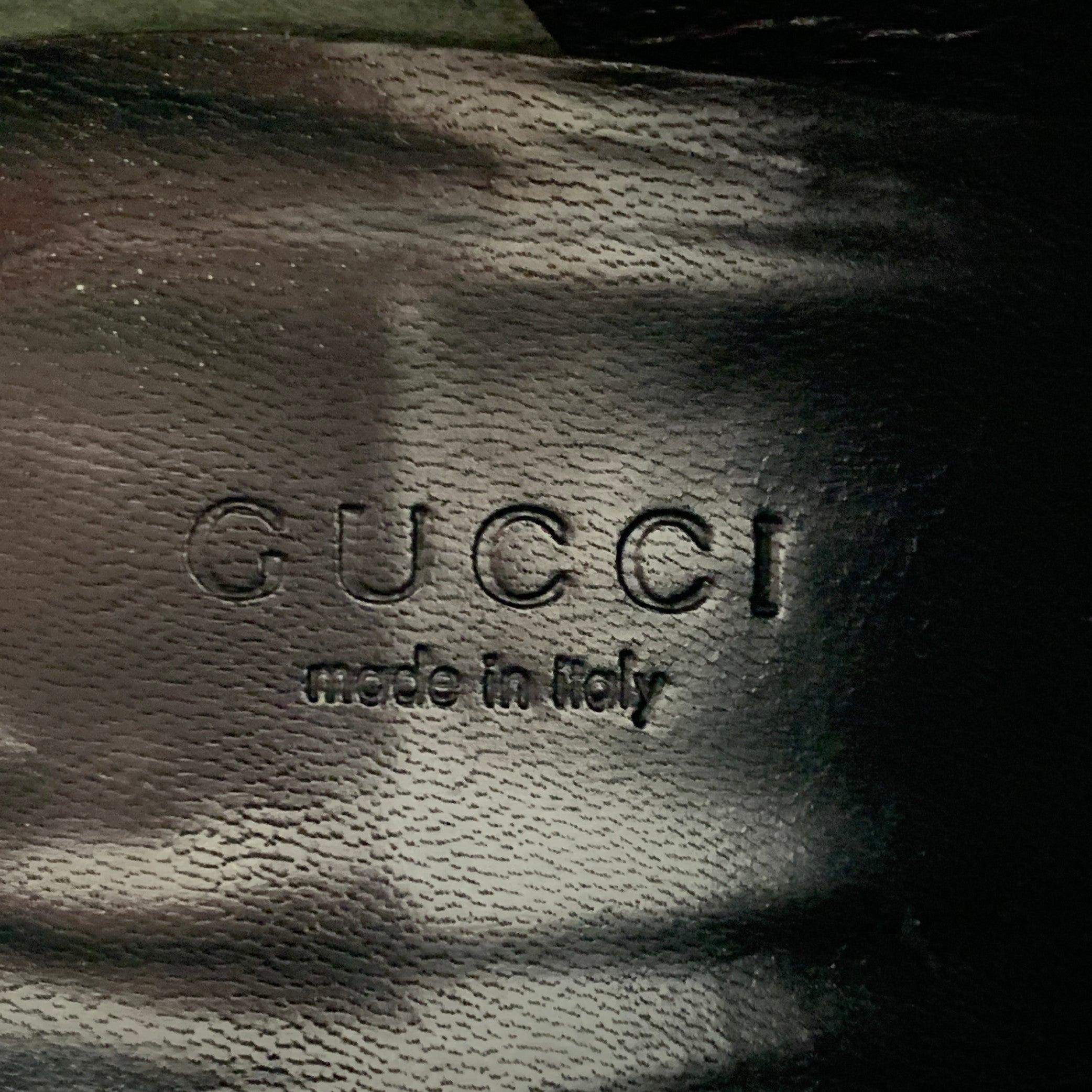 GUCCI Size 6 Guccissima Black Leather Embossed Monogram Side Zipper Boots For Sale 3