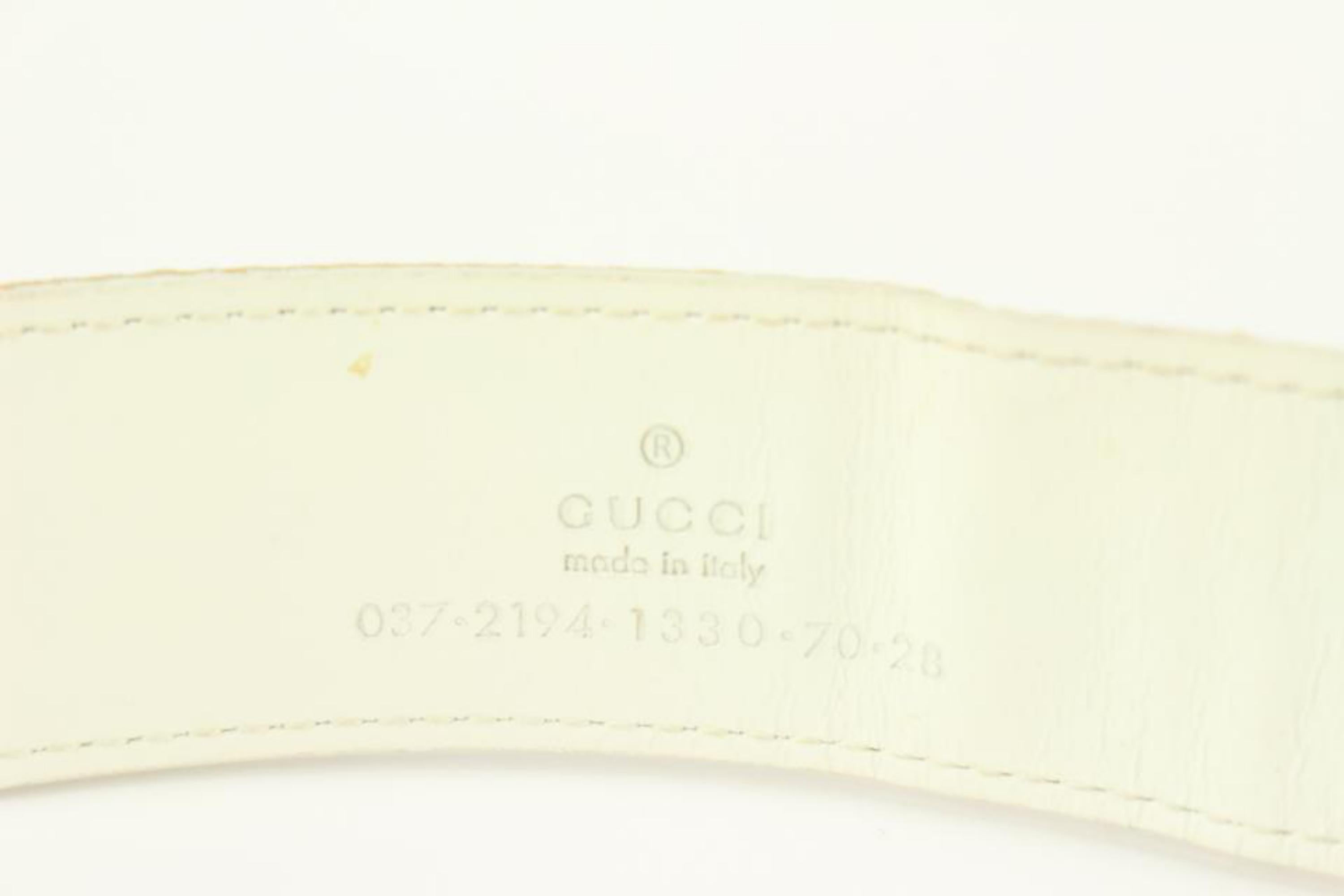 Gucci Size 70/28 Ivory Monogram GG Belt 127g22 For Sale 3