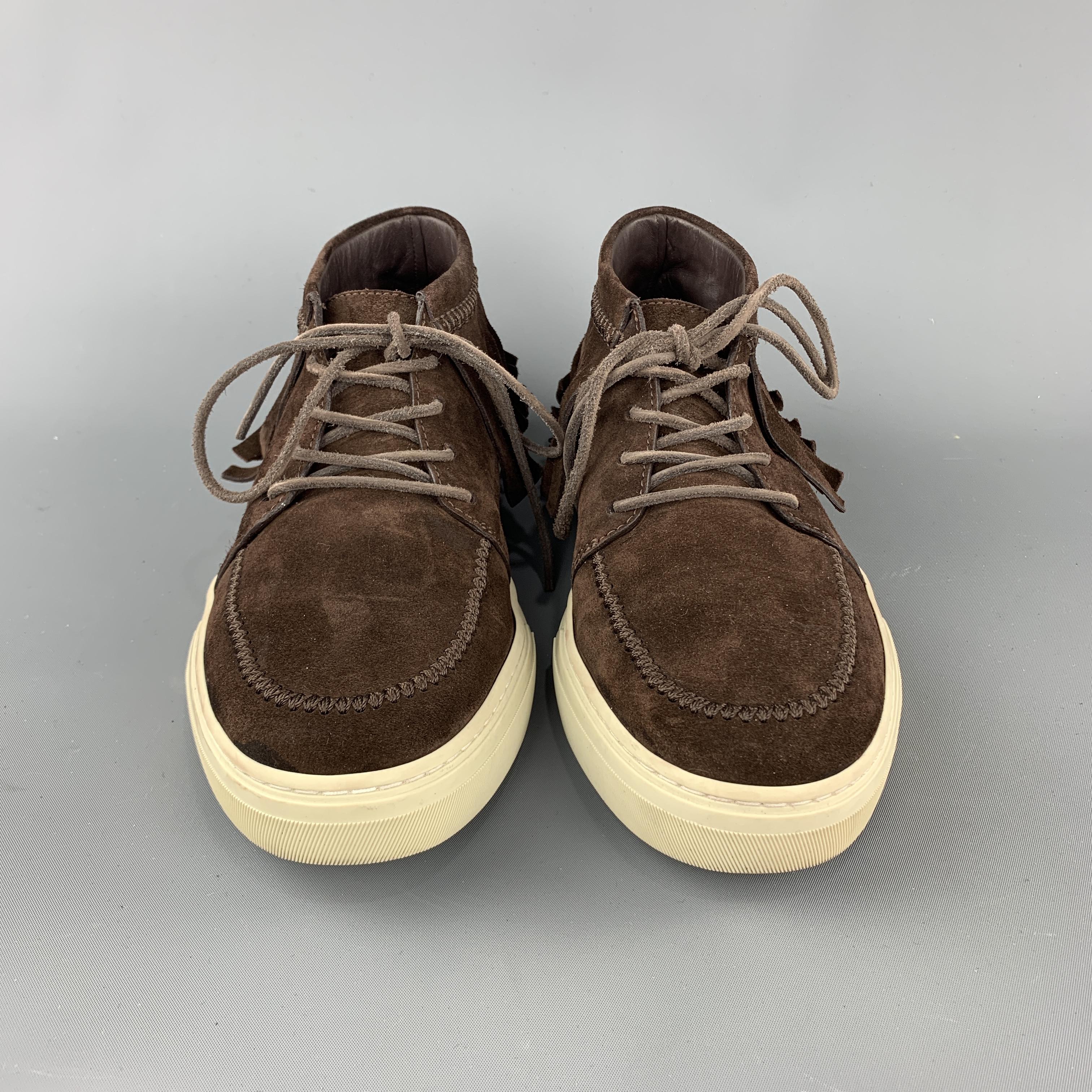 GUCCI Size 8 Brown Solid Boot Sneakers In Good Condition In San Francisco, CA