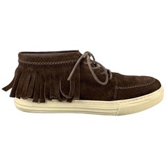 GUCCI Size 8 Brown Solid Boot Sneakers