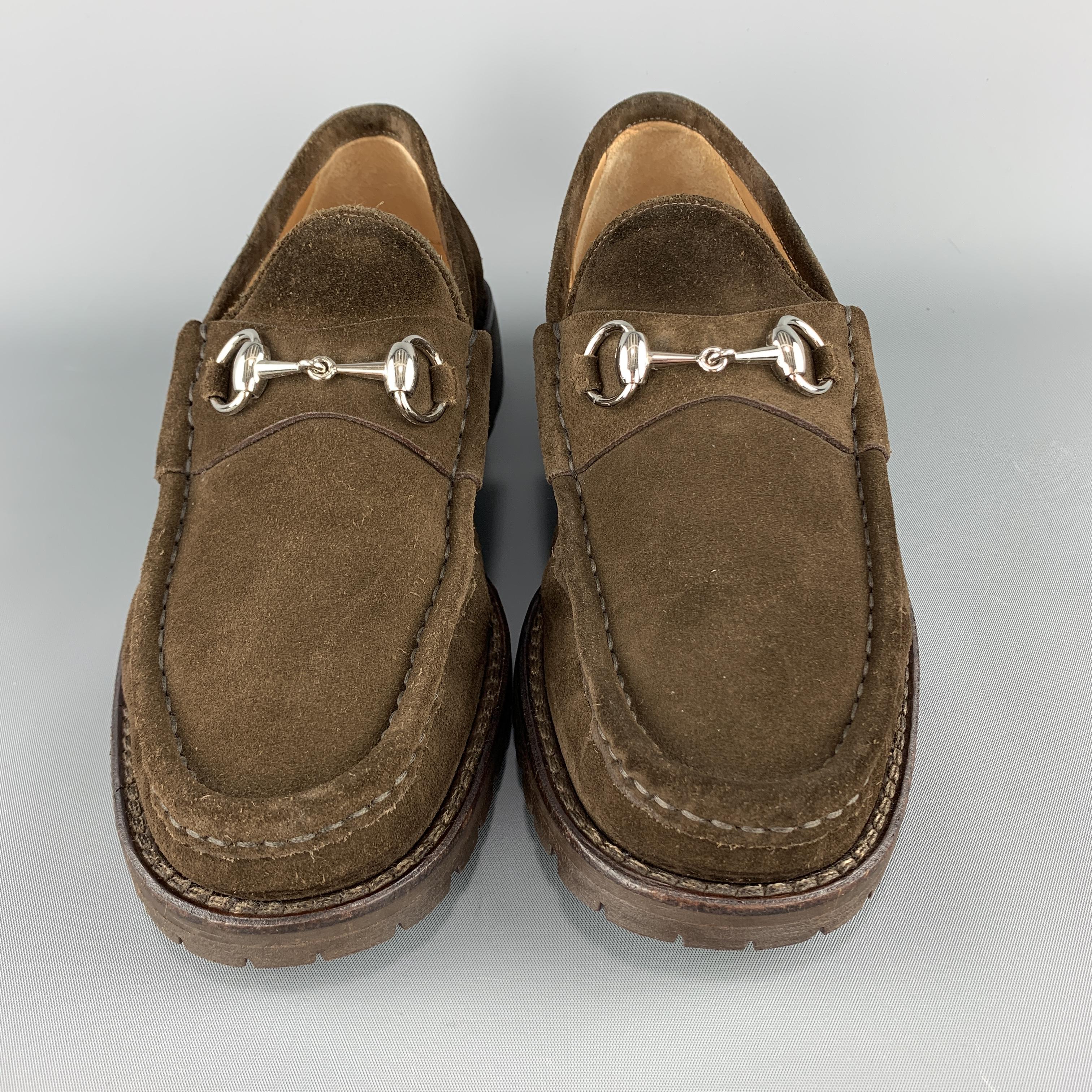 Gucci Brown Suede Loafer - 5 For Sale on 1stDibs | gucci loafers brown suede,  gucci loafers suede, gucci brown suede loafers