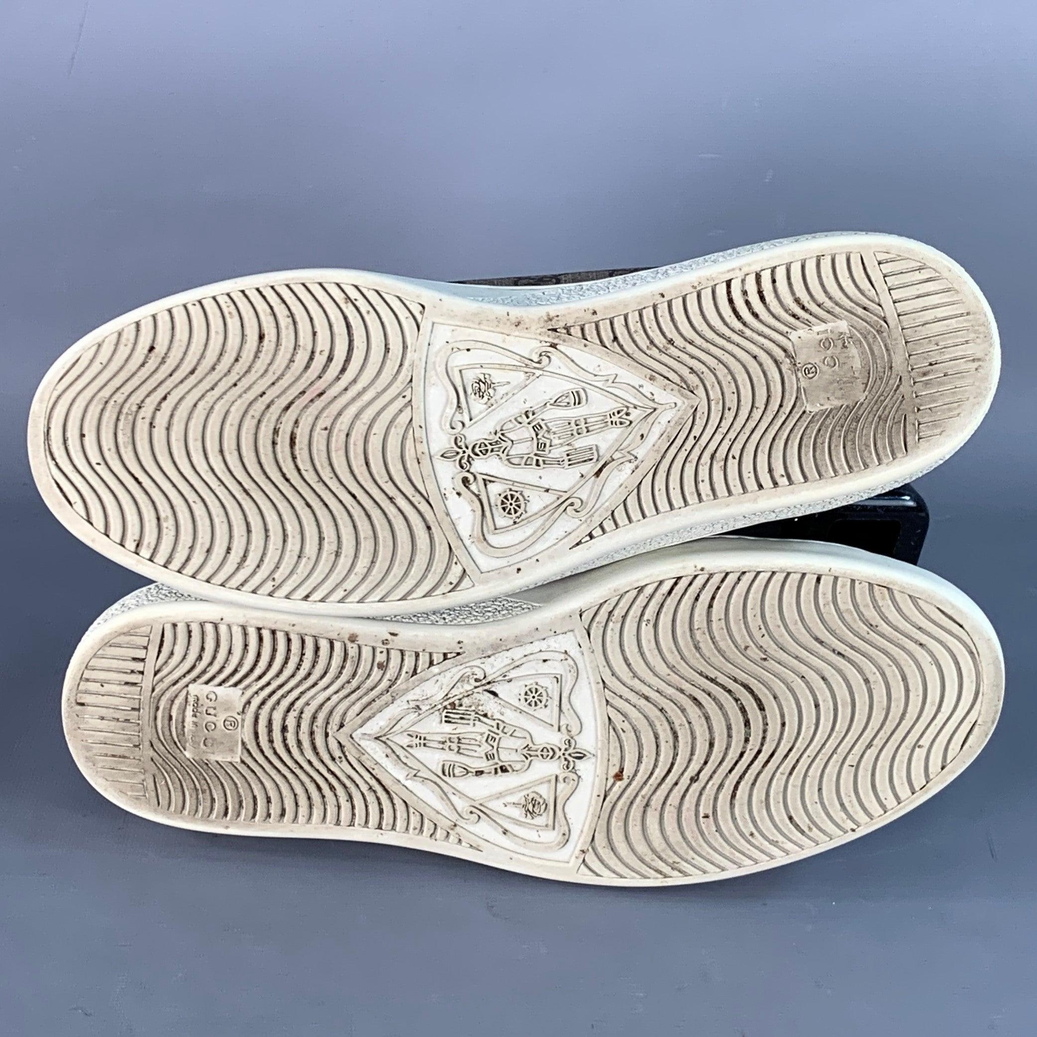GUCCI Größe 8 Fake/Nicht Braun Multi Farbe Monogram Canvas Low Top Sneakers im Angebot 2