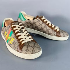 GUCCI Größe 8 Fake/Nicht Braun Multi Farbe Monogram Canvas Low Top Sneakers