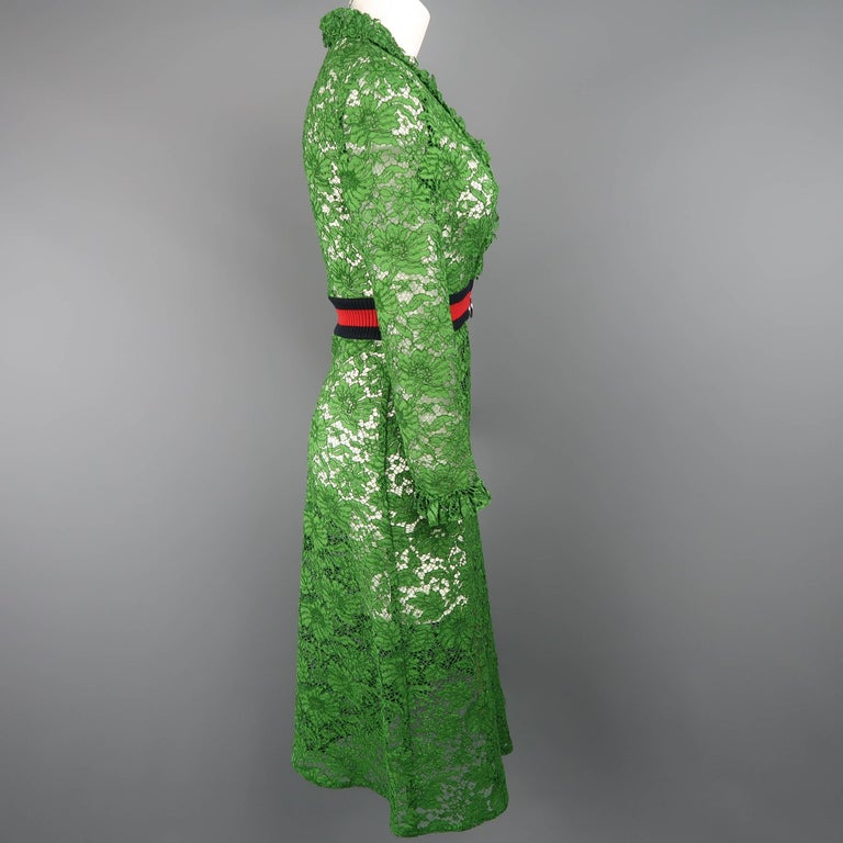 green emerald velvet dress Gucci Green Floral Check-Print Ruffled Silk Gown – Runway Catalog